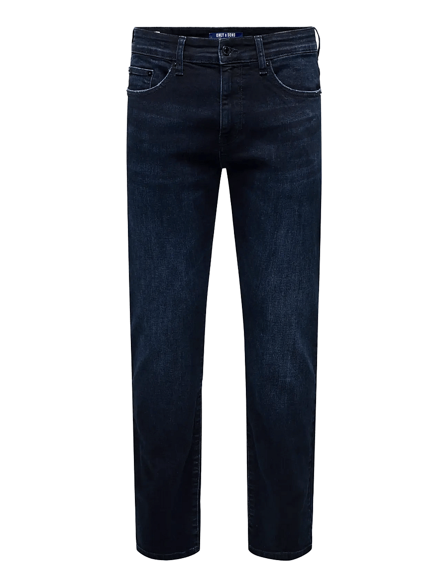 ONLY & SONS - ONSWEFT REG. BLUE BLK 2652 MAT DNM NOOS - tavalised teksad - blue black denim - 1