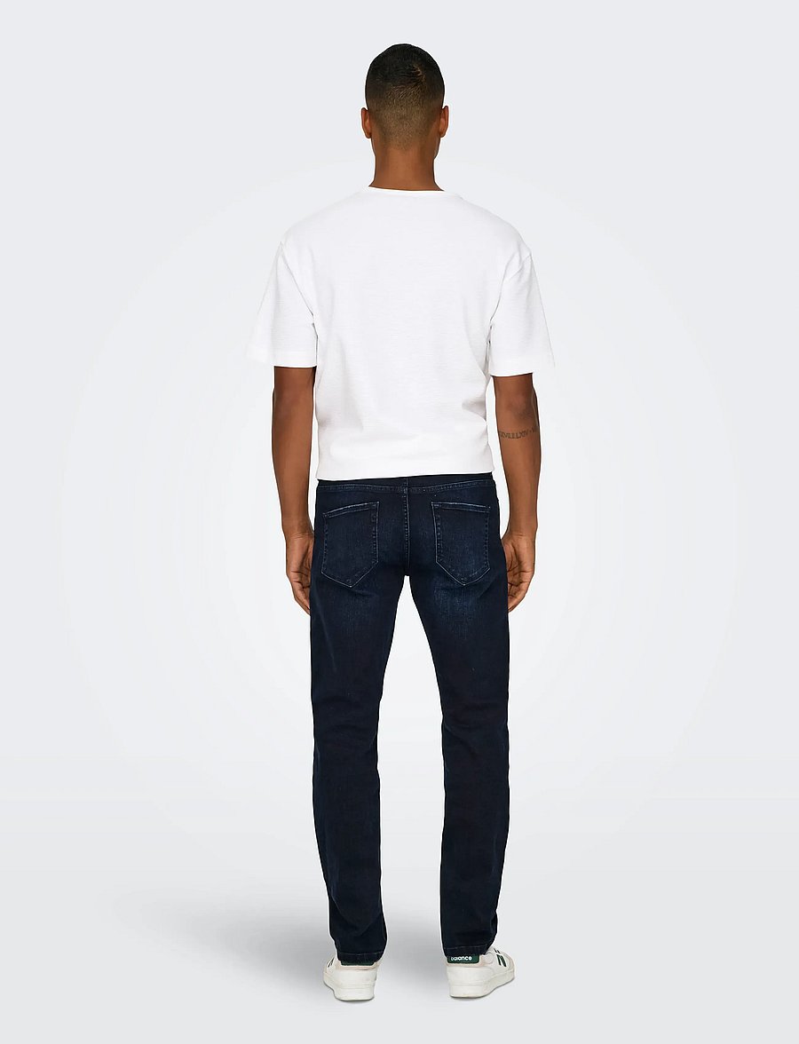 ONLY & SONS - ONSWEFT REG. BLUE BLK 2652 MAT DNM NOOS - tavalised teksad - blue black denim - 3