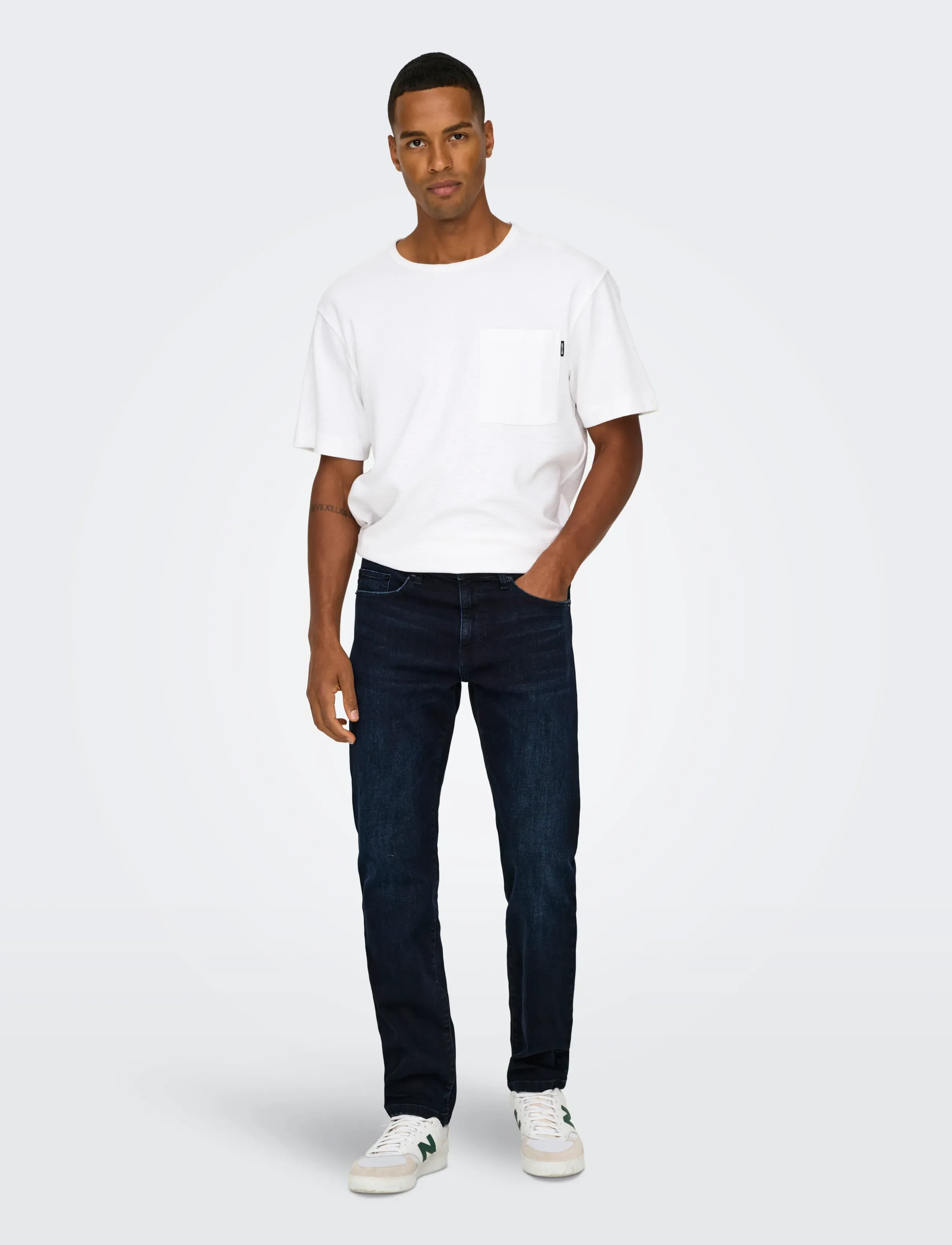 ONLY & SONS - ONSWEFT REG. BLUE BLK 2652 MAT DNM NOOS - regular jeans - blue black denim - 4