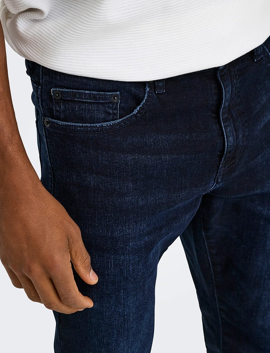 ONLY & SONS - ONSWEFT REG. BLUE BLK 2652 MAT DNM NOOS - tavalised teksad - blue black denim - 5