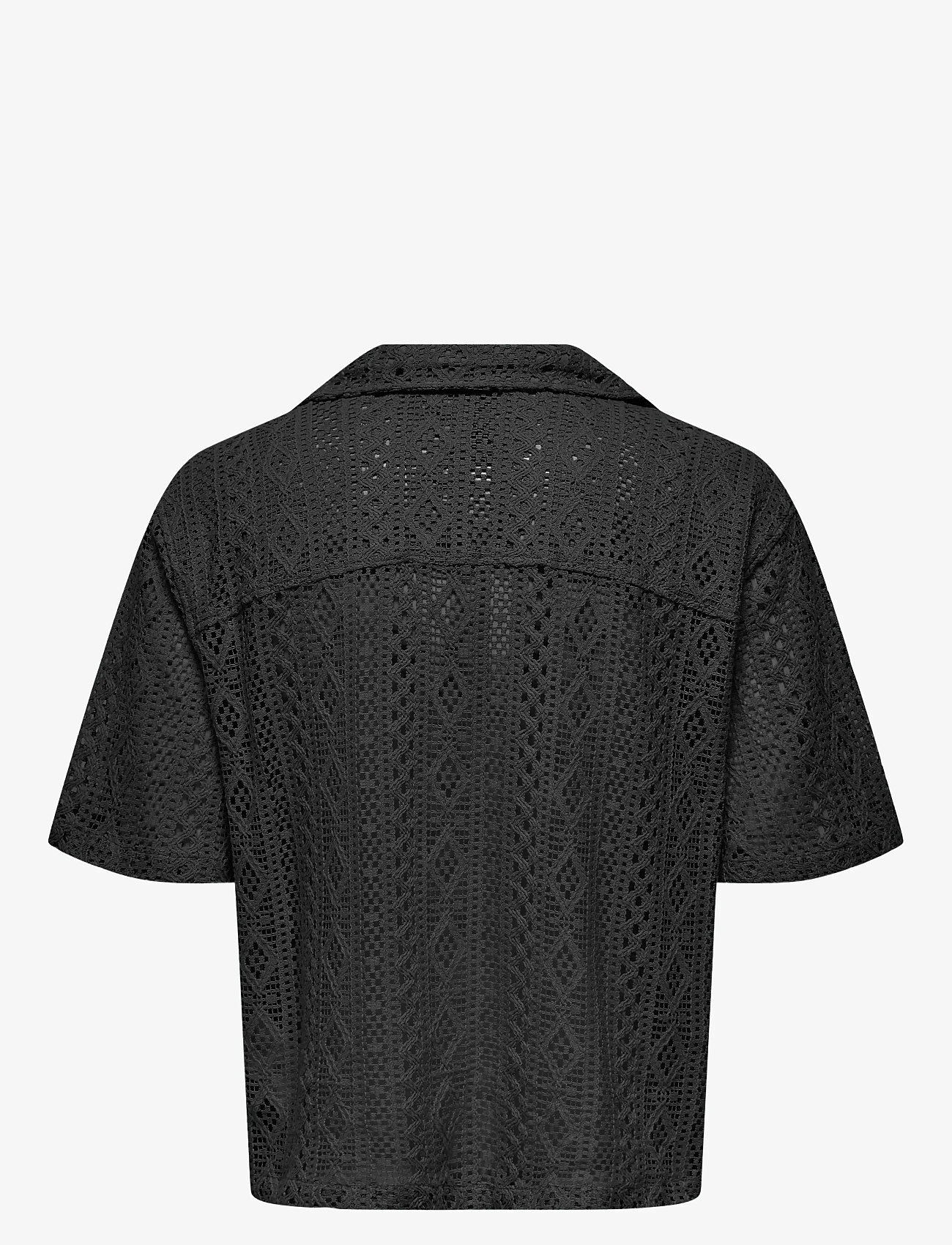 ONLY & SONS - ONSNOVAK RLX RESORT SS LACE SHIRT - lyhythihaiset kauluspaidat - black - 2