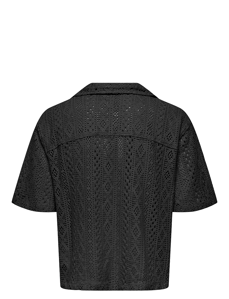 ONLY & SONS - ONSNOVAK RLX RESORT SS LACE SHIRT - chemises à manches courtes - black - 2