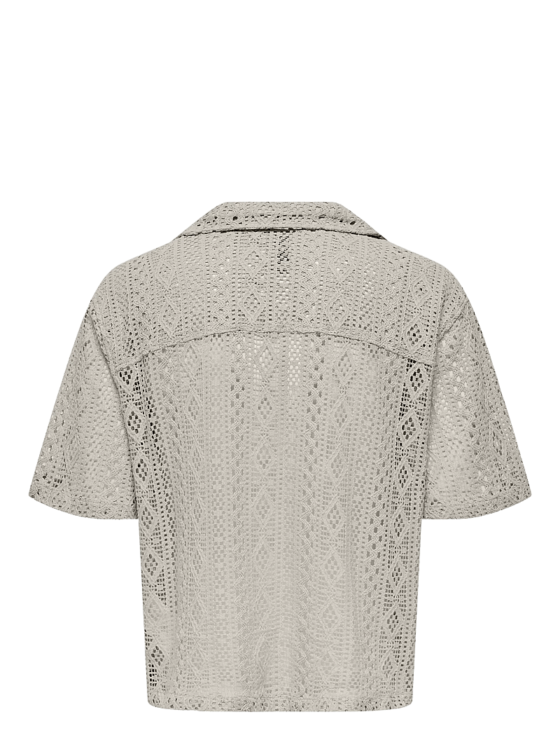 ONLY & SONS - ONSNOVAK RLX RESORT SS LACE SHIRT - kurzarmhemden - moonstruck - 1