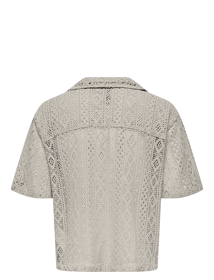ONLY & SONS - ONSNOVAK RLX RESORT SS LACE SHIRT - chemises à manches courtes - moonstruck - 2