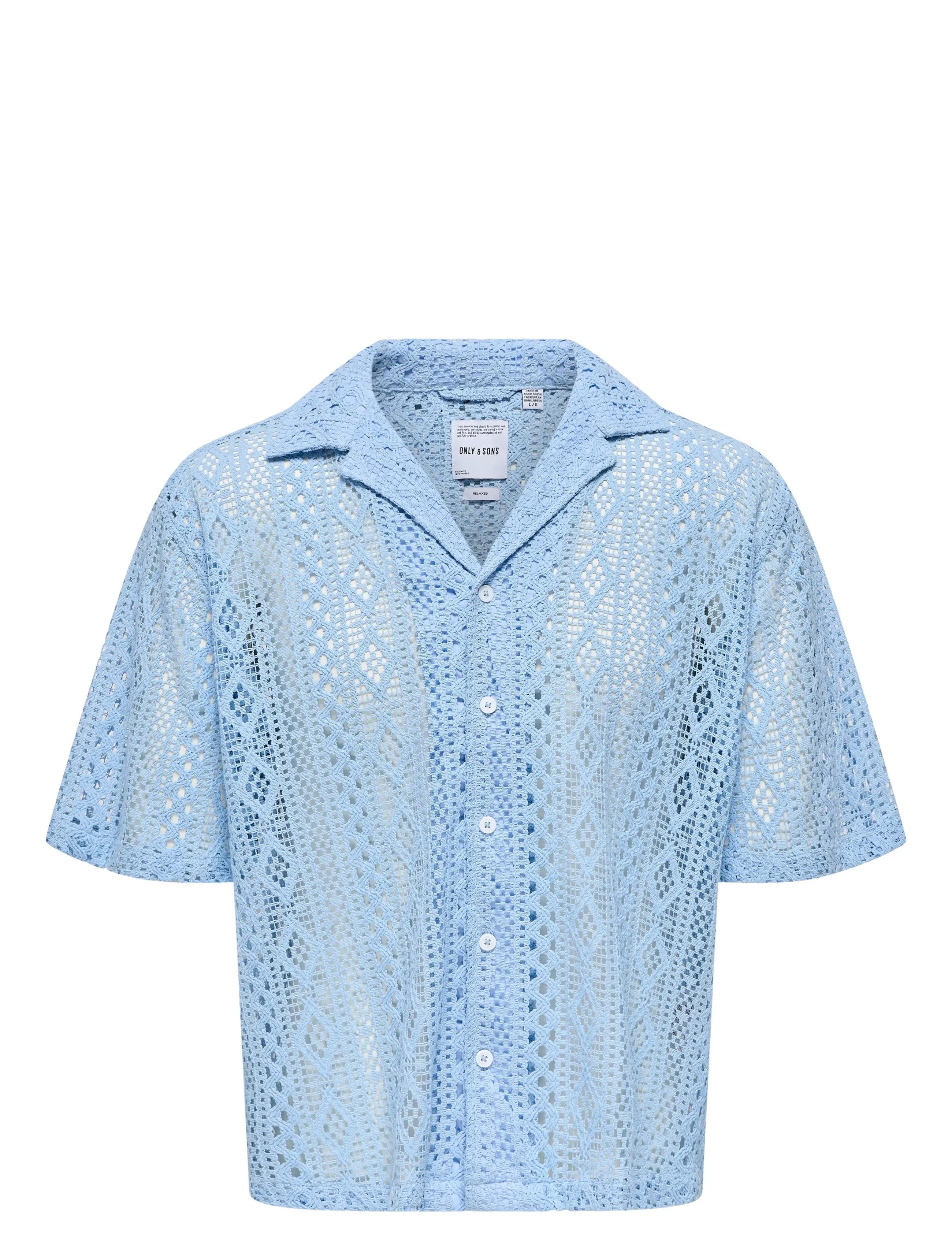 ONLY & SONS ONSNOVAK RLX RESORT SS LACE SHIRT - Skjorter - POWDER BLUE / blue