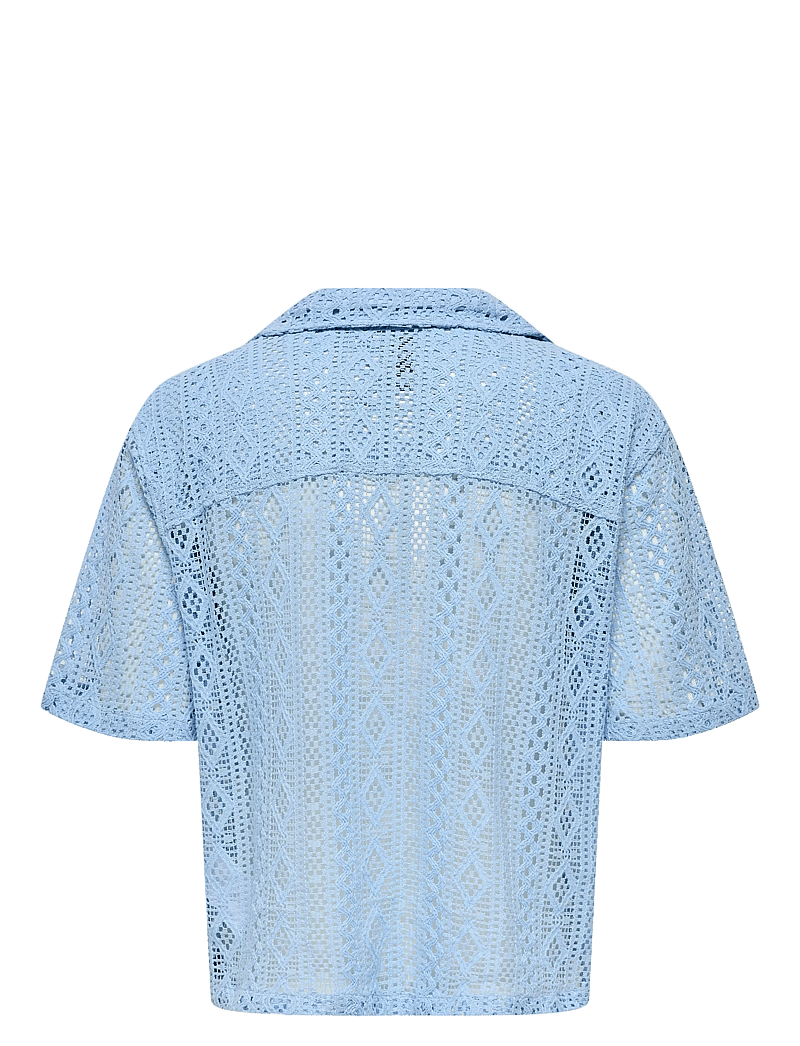 ONLY & SONS - ONSNOVAK RLX RESORT SS LACE SHIRT - lühikeste varrukatega särgid - powder blue - 1