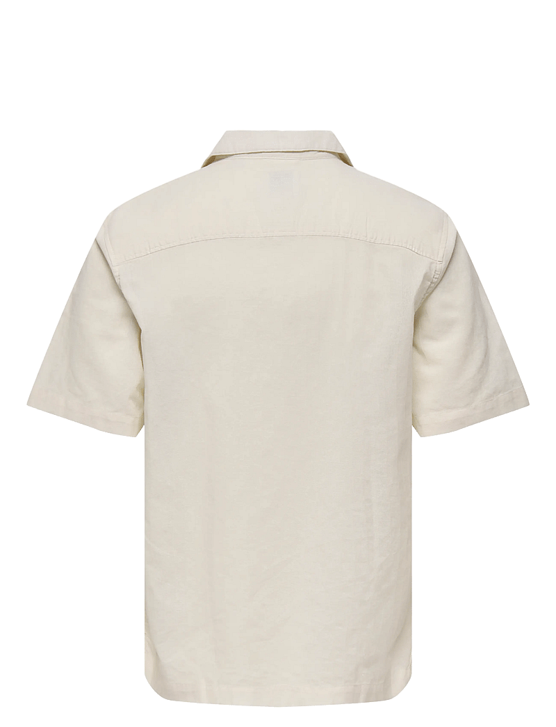 ONLY & SONS - ONSGALI RLX RESORT SS EMB SHIRT - short-sleeved shirts - egret - 2