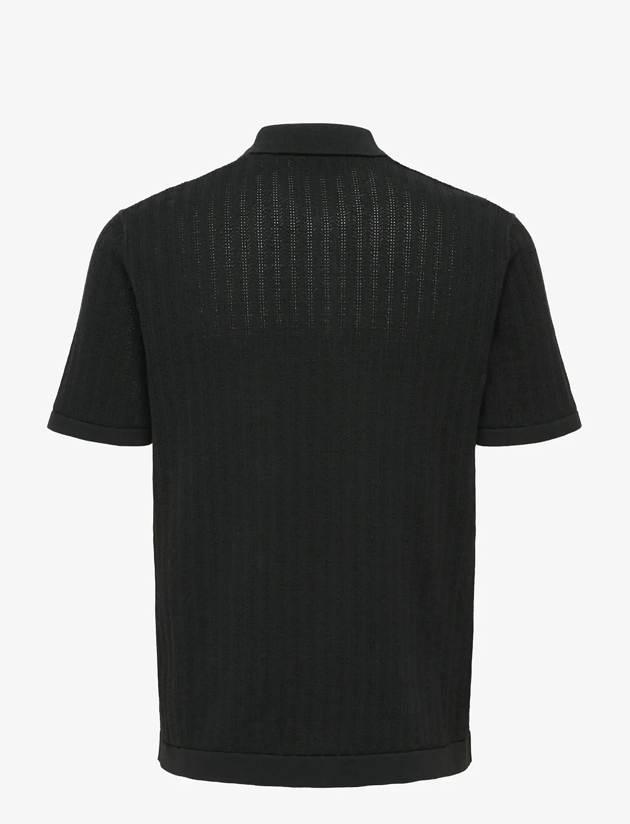 ONLY & SONS - ONSMOON REG 12 SS POLO KNIT NOOS - gestrickte polohemden - black - 1