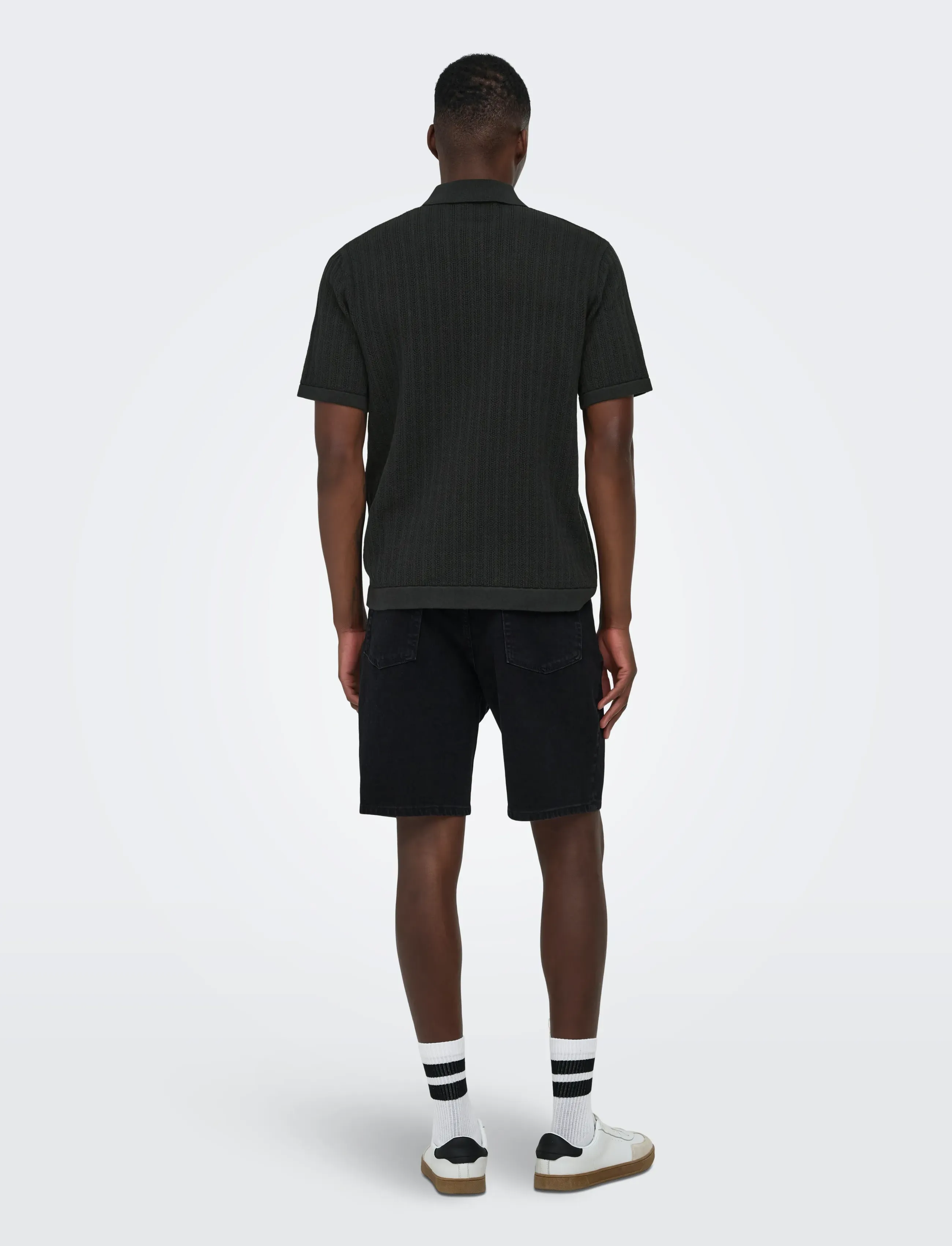 ONLY & SONS - ONSMOON REG 12 SS POLO KNIT NOOS - polostrik - black - 3