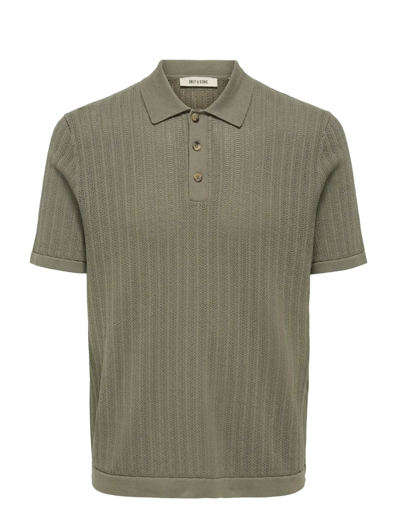ONLY & SONS ONSMOON REG 12 SS POLO KNIT NOOS - Strickmode - BUNGEE CORD / khaki/green