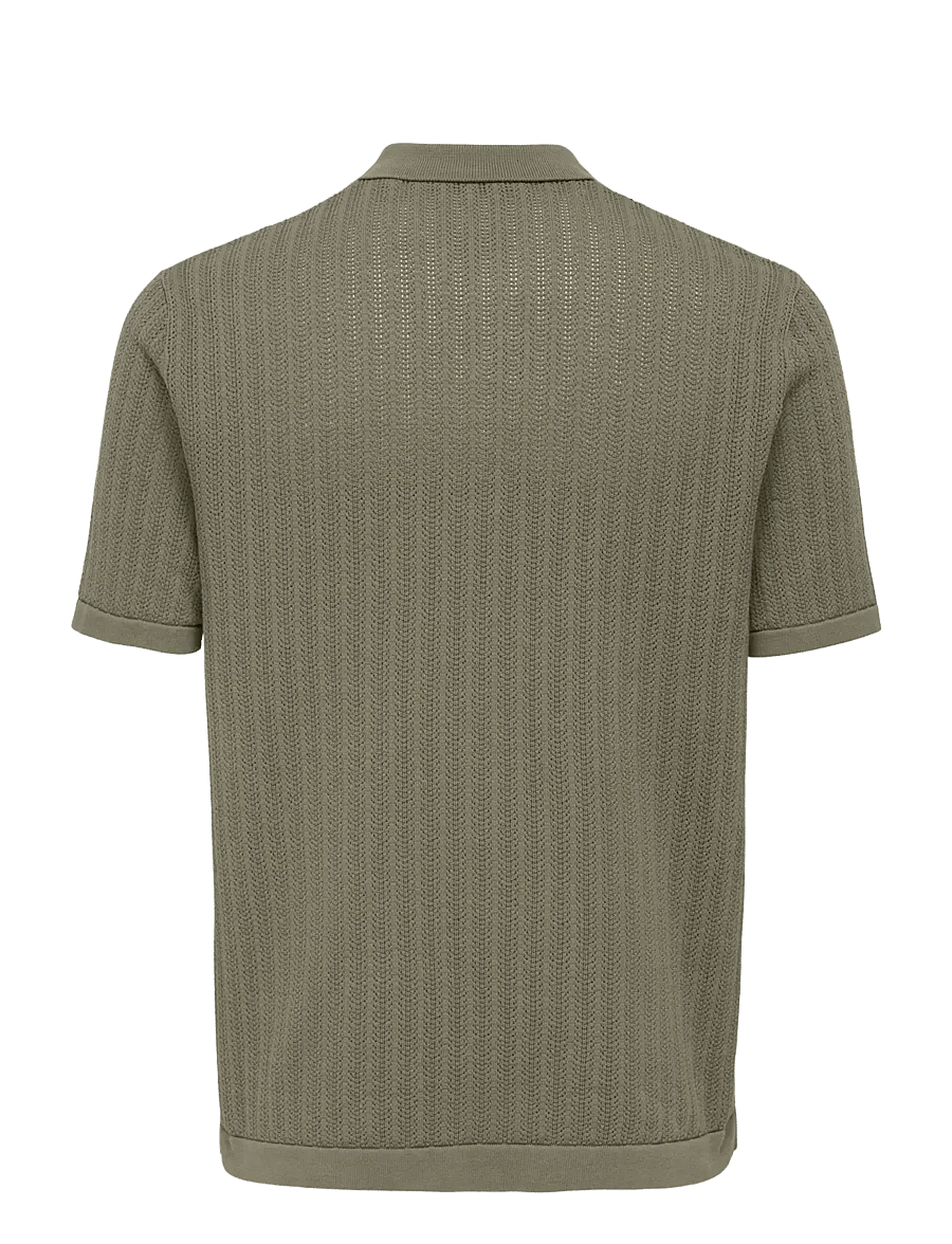 ONLY & SONS - ONSMOON REG 12 SS POLO KNIT NOOS - gestrickte polohemden - bungee cord - 2