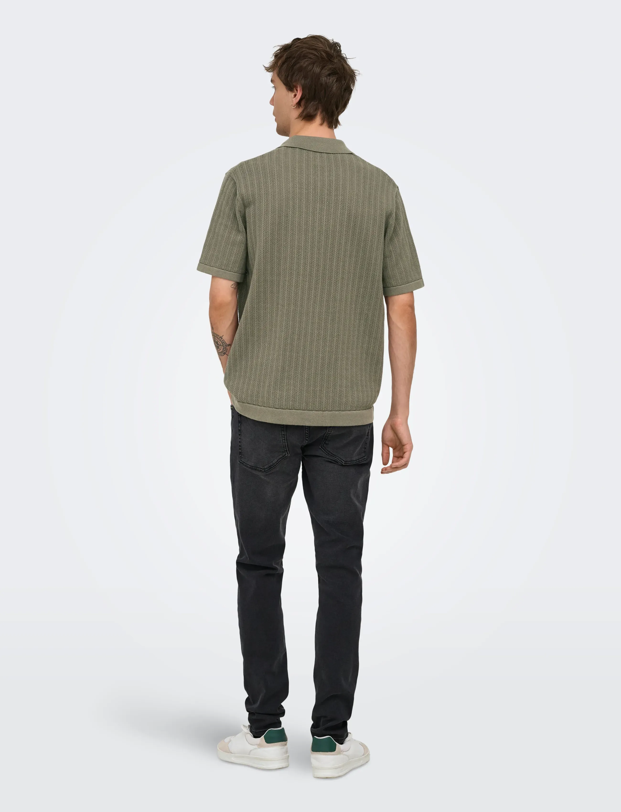 ONLY & SONS - ONSMOON REG 12 SS POLO KNIT NOOS - polostrik - bungee cord - 3