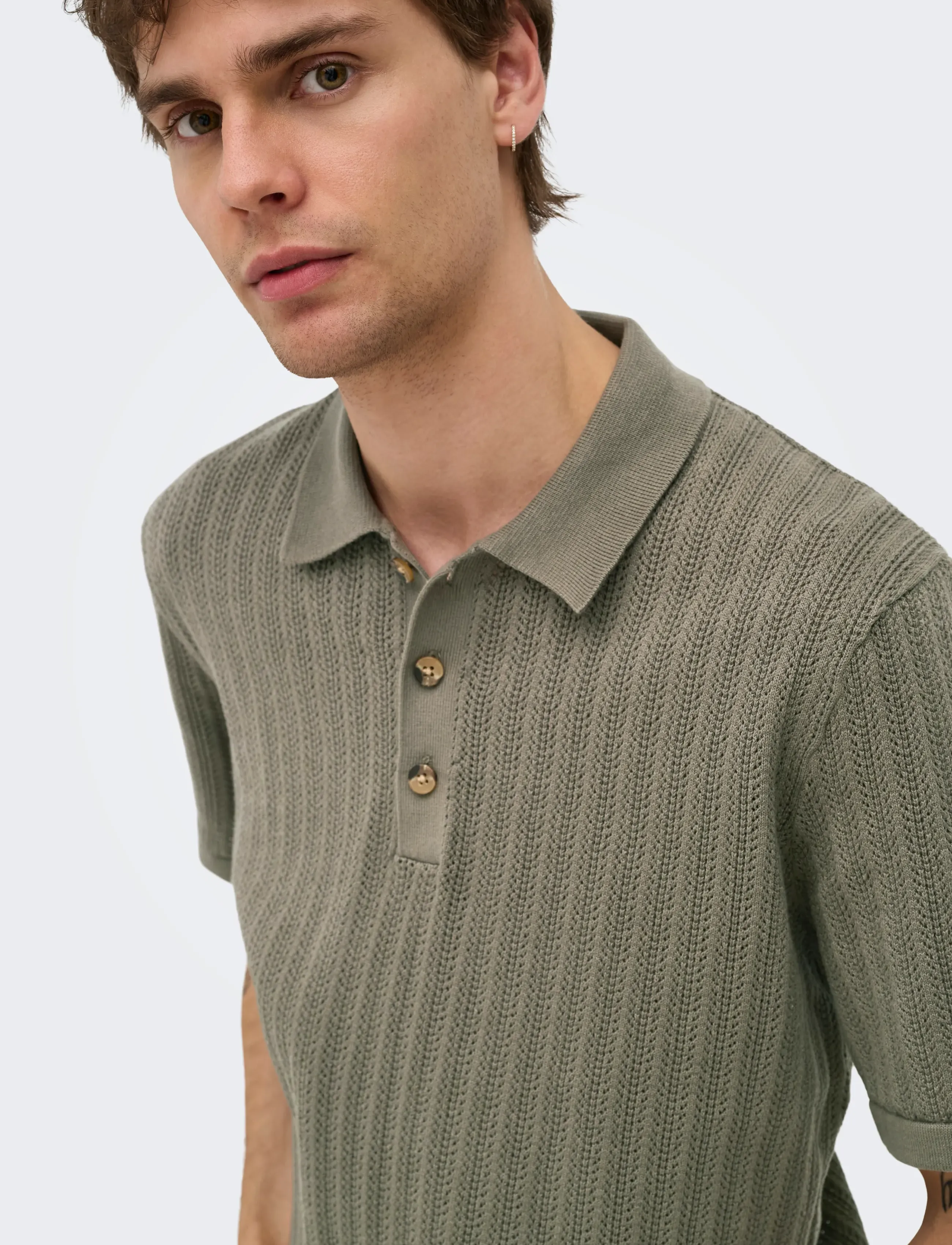 ONLY & SONS - ONSMOON REG 12 SS POLO KNIT NOOS - polostrik - bungee cord - 5