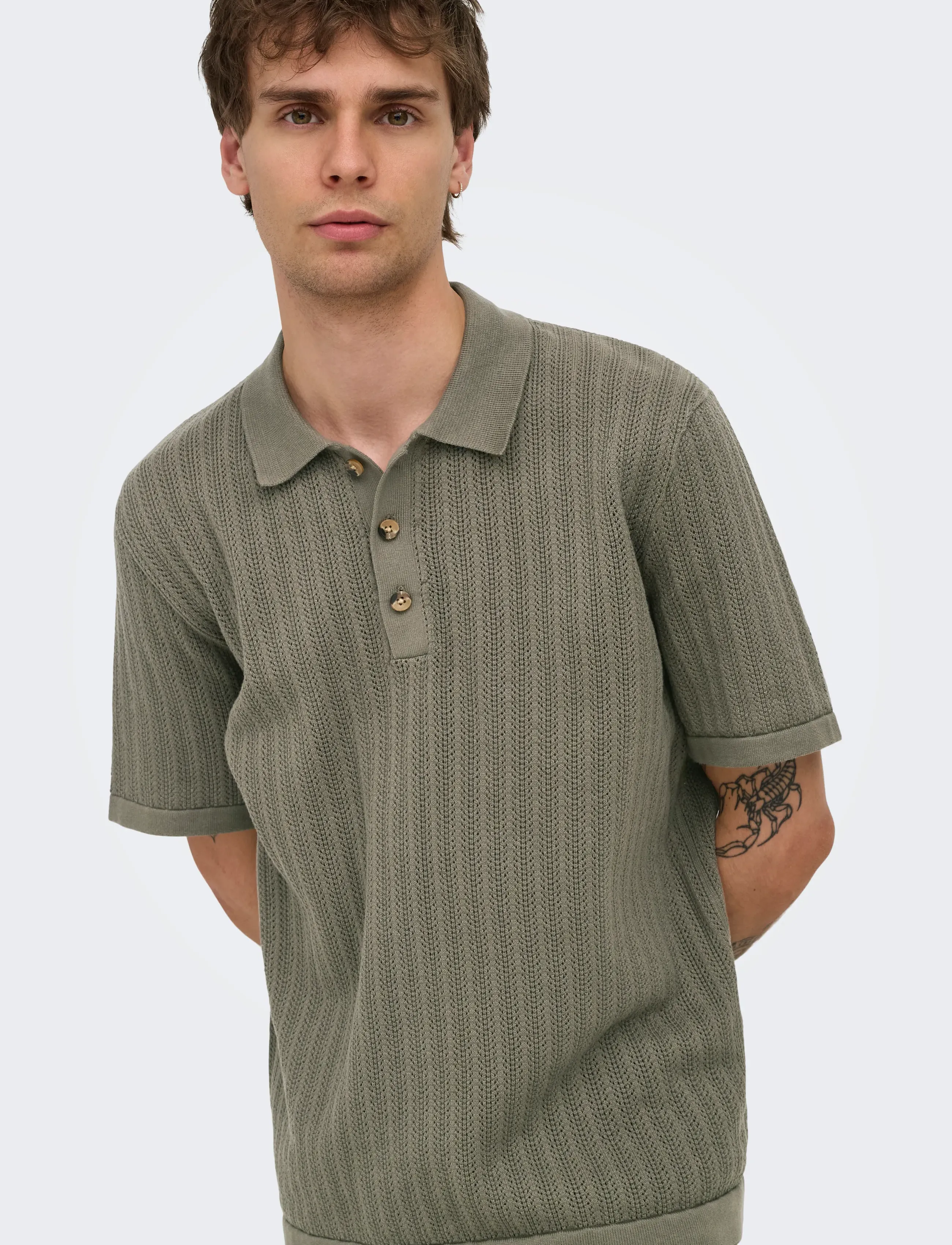 ONLY & SONS Onsmoon Reg 12 Ss Polo Knit Noos pikéer herr – bild 6