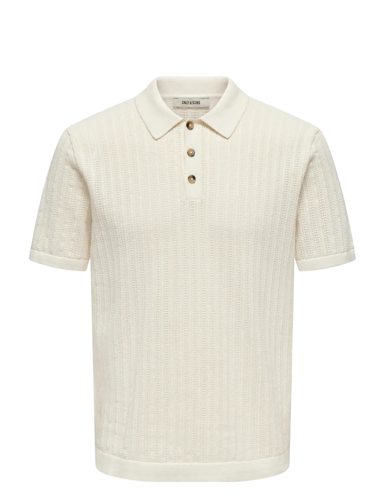 ONLY & SONS ONSMOON REG 12 SS POLO KNIT NOOS - Tøj - EGRET / cream