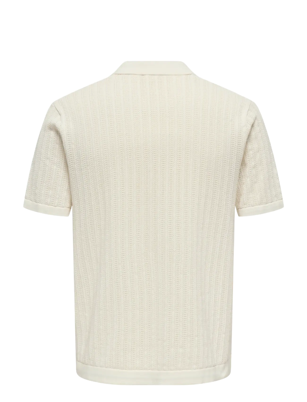 ONLY & SONS - ONSMOON REG 12 SS POLO KNIT NOOS - kootud polosärgid - egret - 1