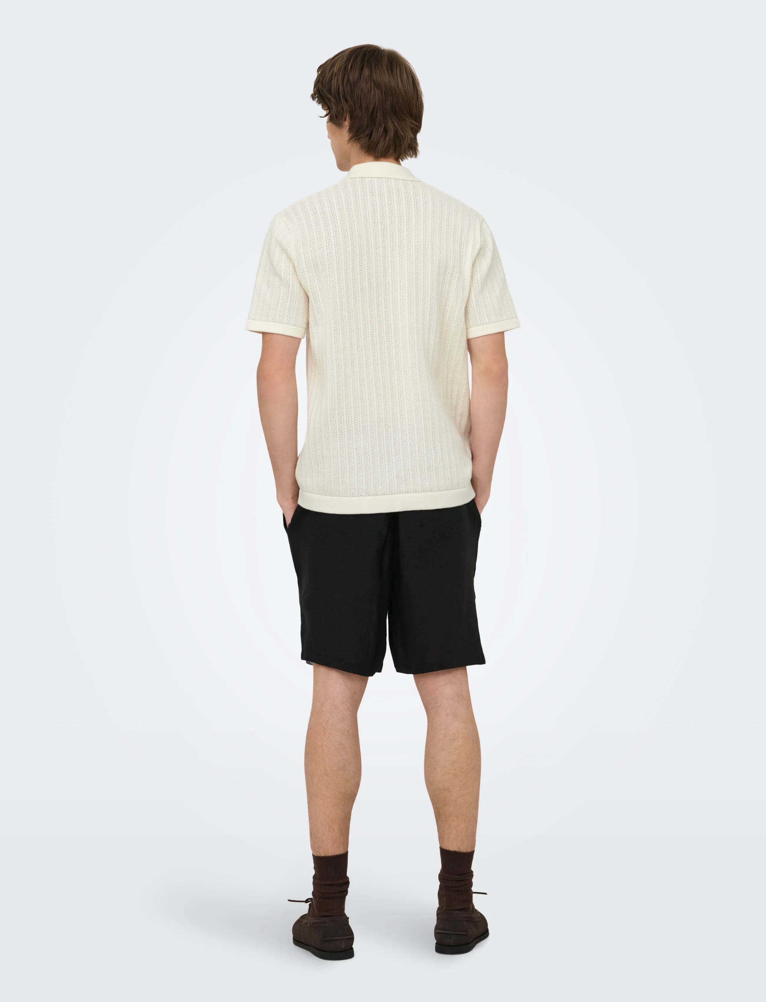 ONLY & SONS - ONSMOON REG 12 SS POLO KNIT NOOS - madalaimad hinnad - egret - 3