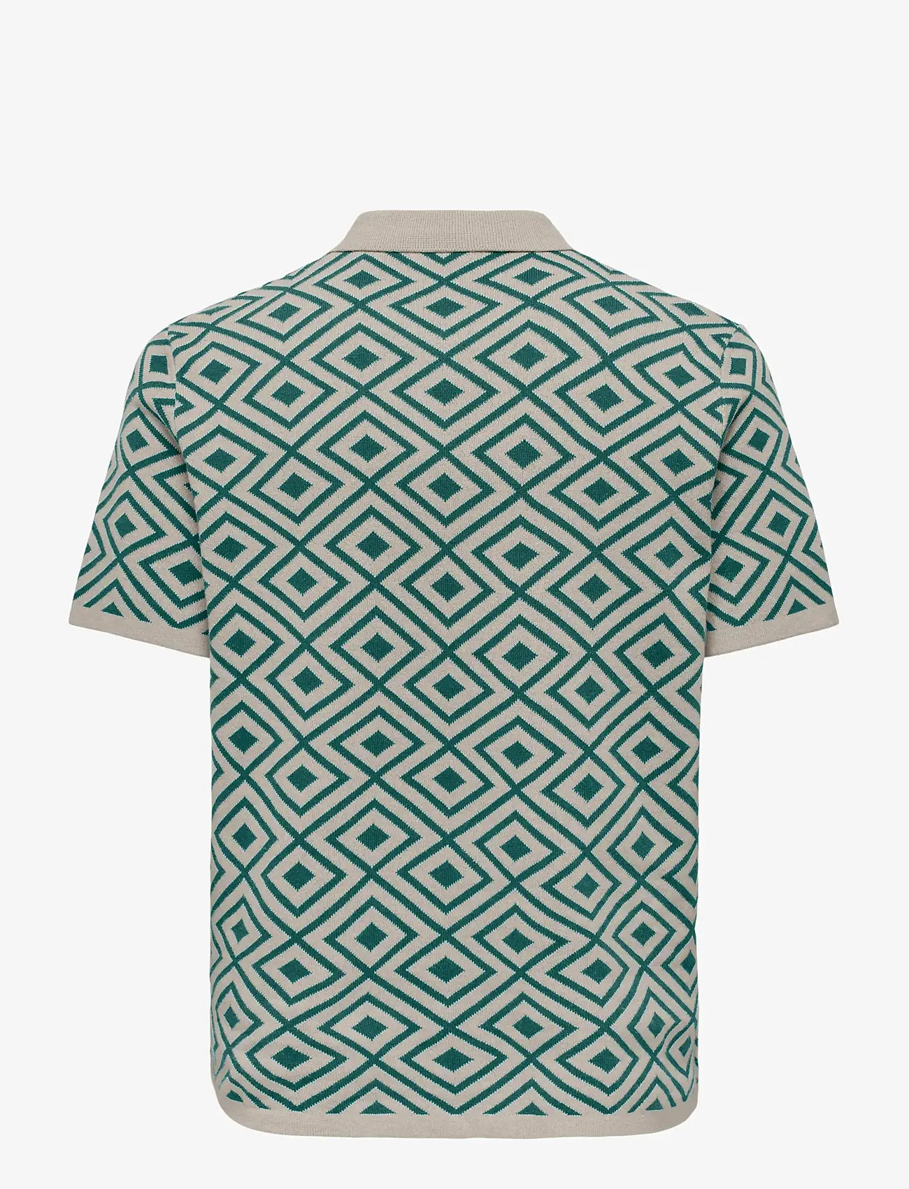 ONLY & SONS - ONSMIKE LIFE REG 12 SS JAQ SHIRT KNIT - marškiniai trumpomis rankovėmis - silver lining - 1