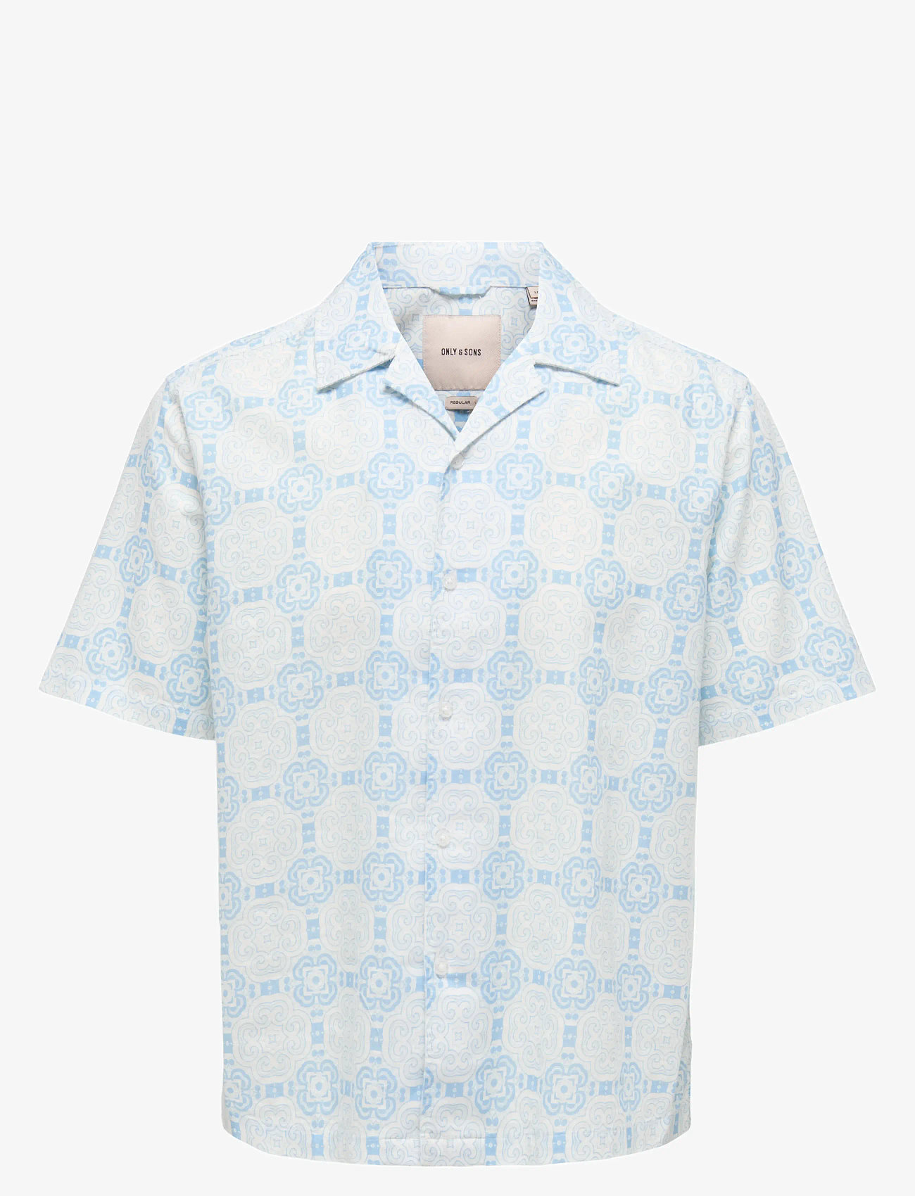 ONLY & SONS - ONSCAIDEN REG FIT AOP SHIRT - linen shirts - glacier lake - 0