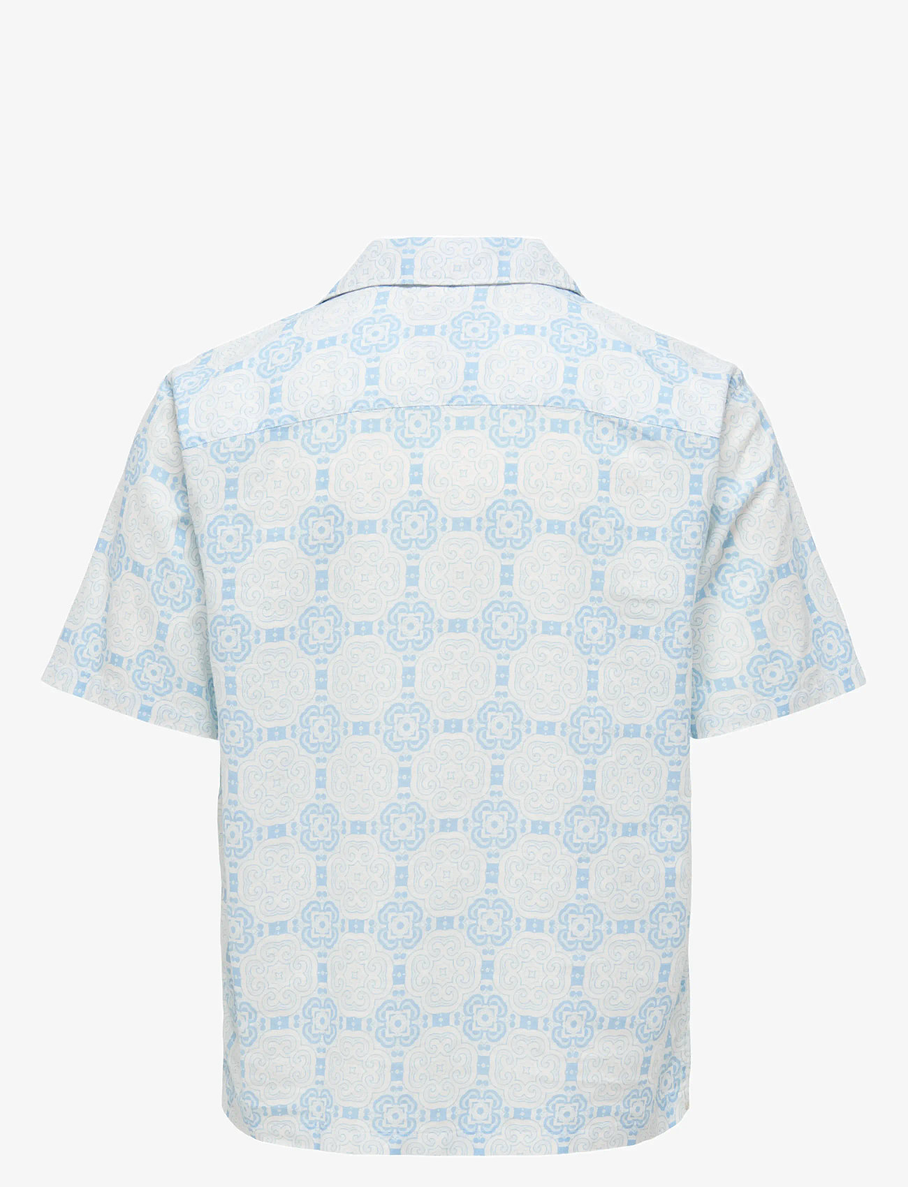 ONLY & SONS - ONSCAIDEN REG FIT AOP SHIRT - linen shirts - glacier lake - 1