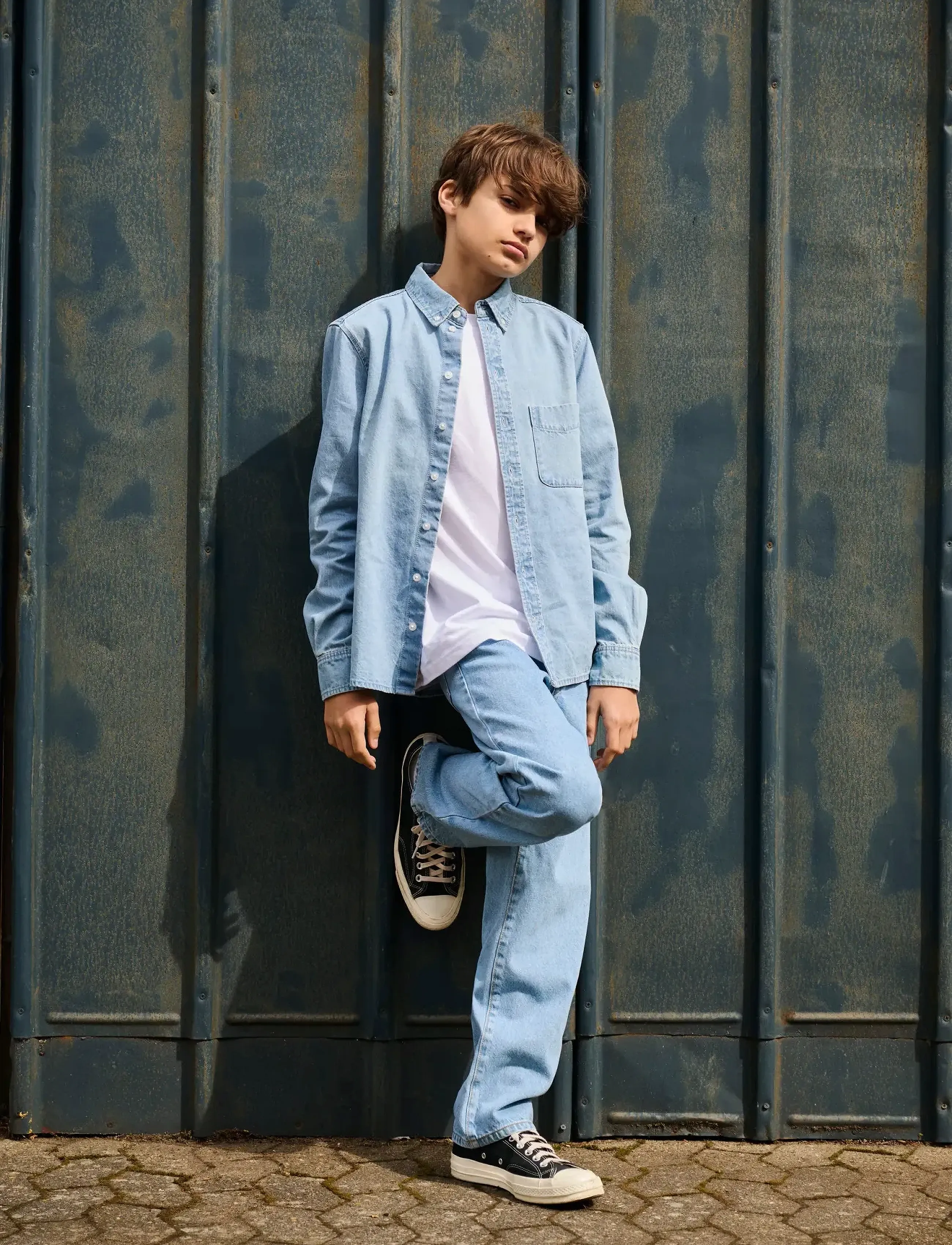 ONLY & SONS - OSJFADE LOOSE LB 2872 PIM DNM NOOS - platėjantys apačioje - light blue denim - 0