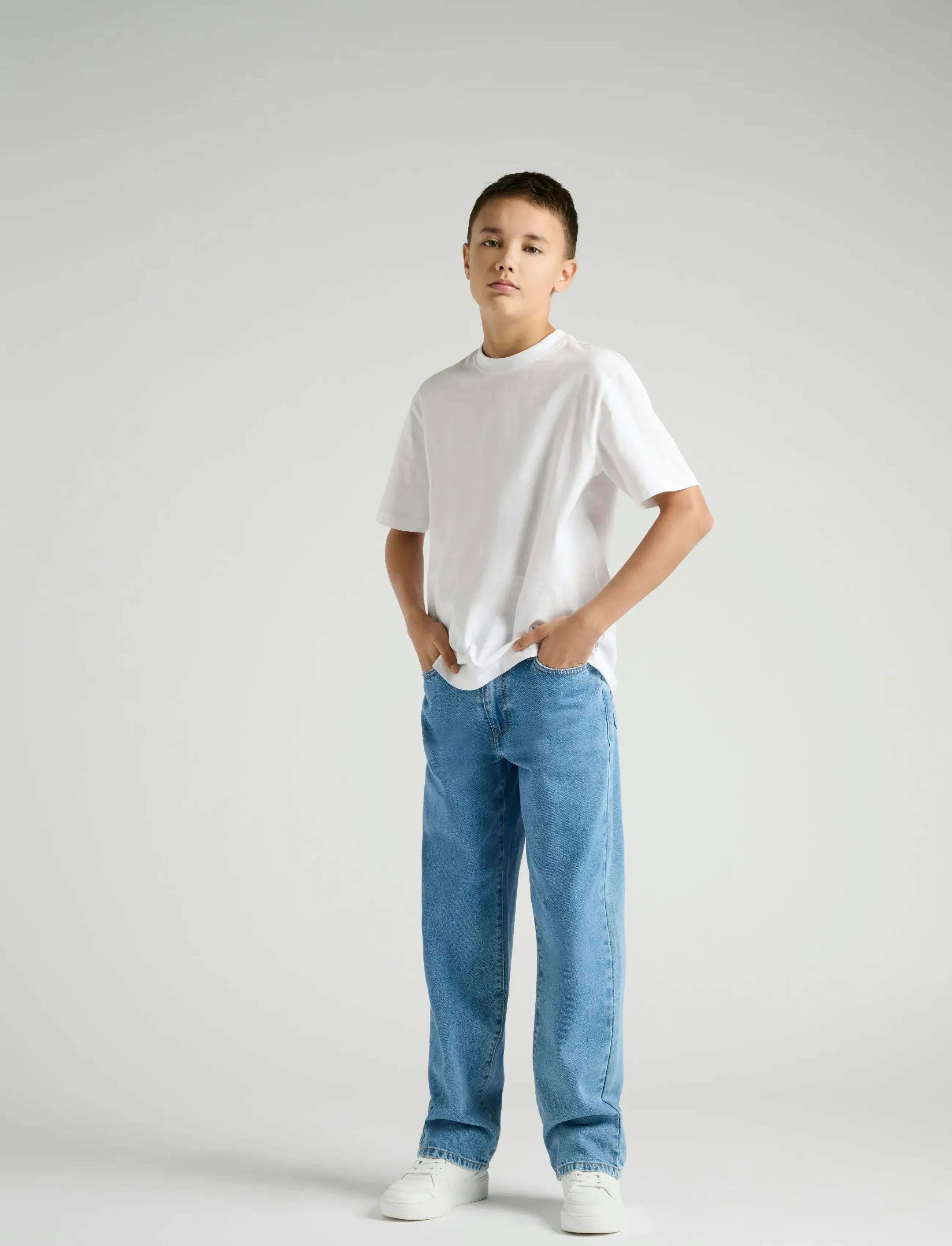 ONLY & SONS - OSJFADE LOOSE LB 2872 PIM DNM NOOS - platėjantys apačioje - light blue denim - 4