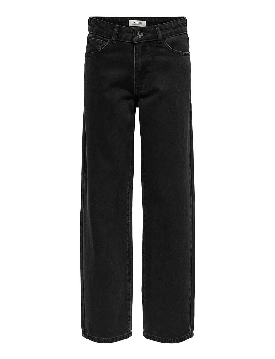 ONLY & SONS - OSJFADE LOOSE BLACK 2874 PIM DNM NOOS - alt laienevad teksad - black denim - 1