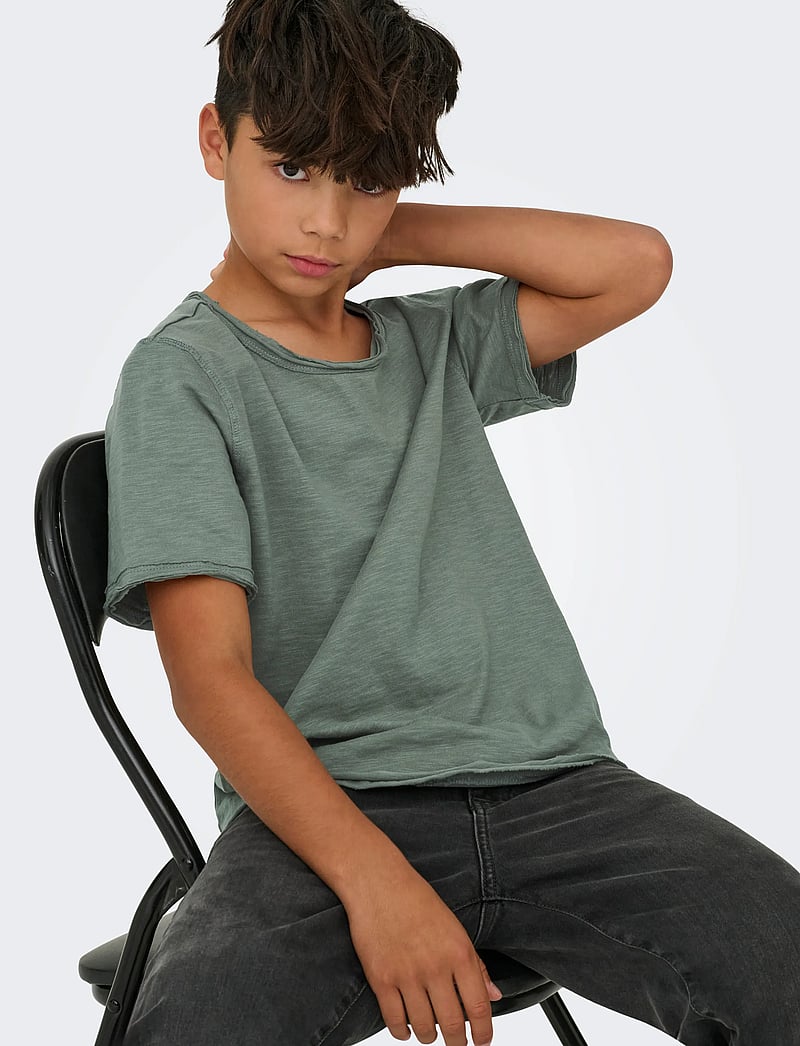 ONLY & SONS - OSJBENNE LONGY SS TEE JRS NOOS - kortærmede t-shirts - castor gray - 5