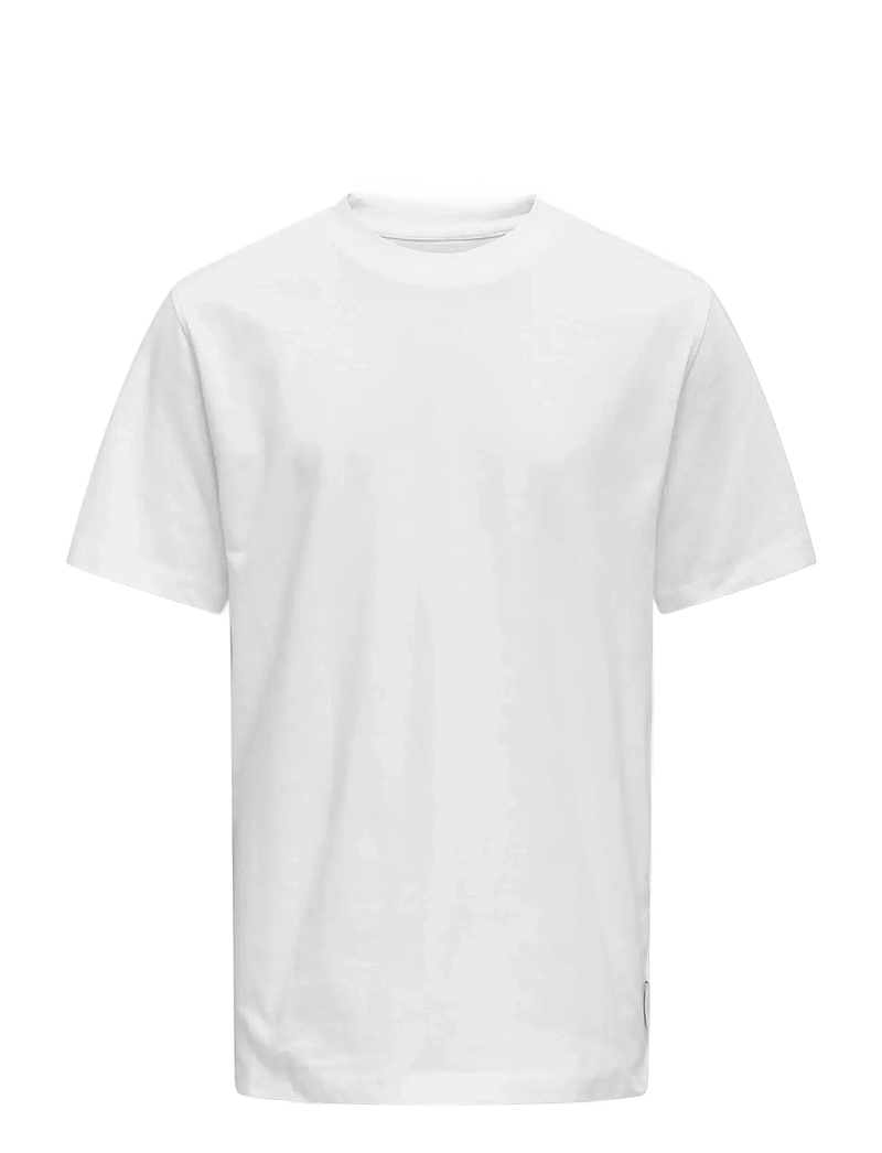 ONLY & SONS - OSJMAX LIFE SS STITCH TEE JRS NOOS - lühikeste varrukatega t-särgid - white - 0