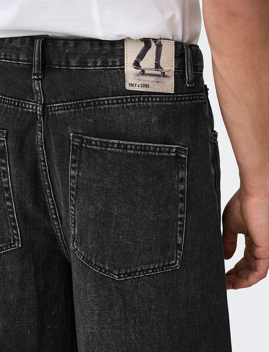 ONLY & SONS - ONSCARL BALL WB 2957 TAI DNM SHORTS NOOS - jeans shorts - washed black - 4