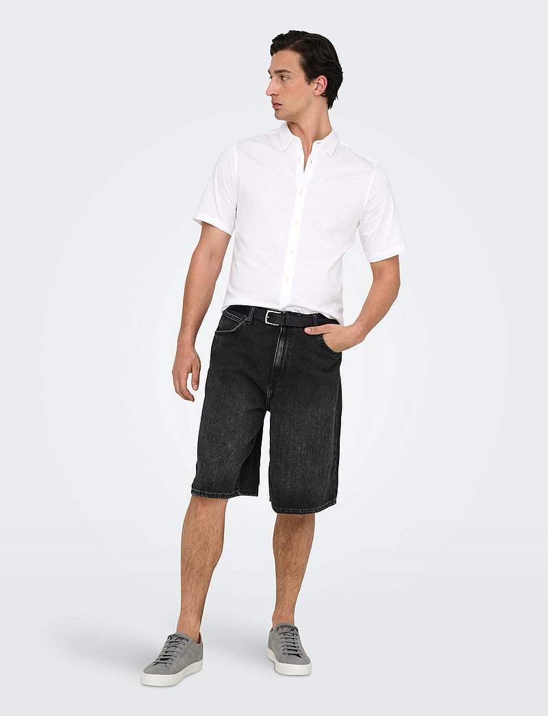 ONLY & SONS - ONSCARL BALL WB 2957 TAI DNM SHORTS NOOS - jorts - washed black - 5