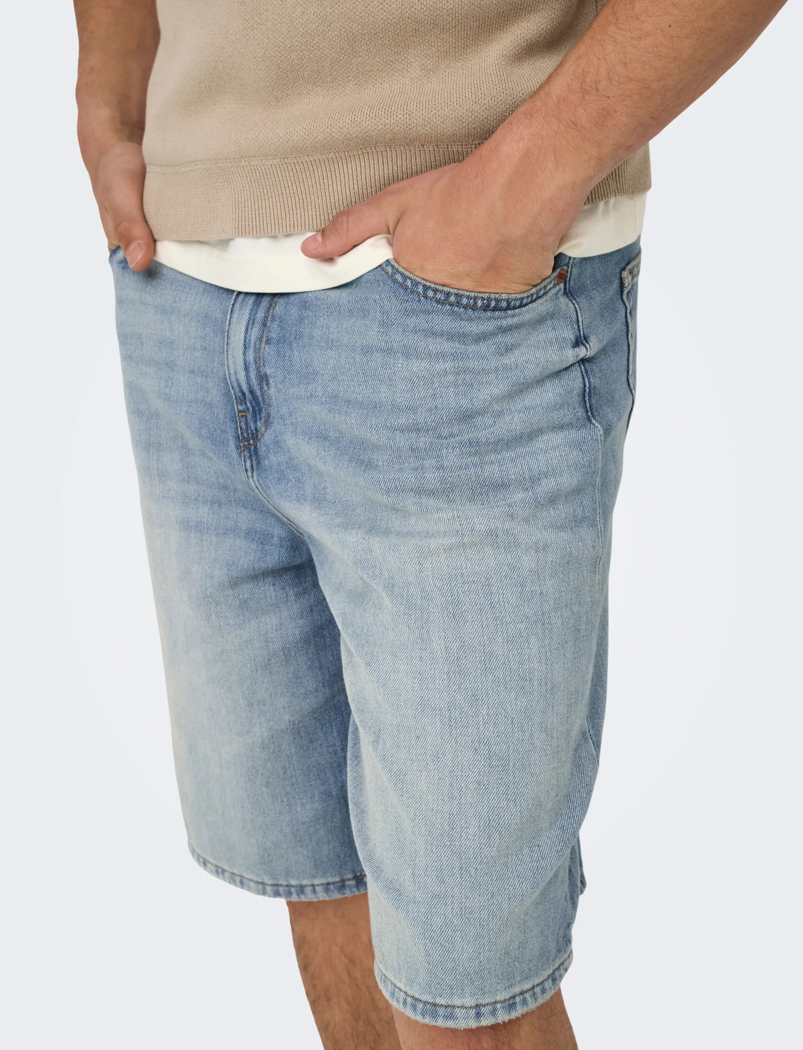 ONLY & SONS - ONSCARL BALL LB 2958 TAI DNM SHORTS NOOS - jorts - light blue denim - 5