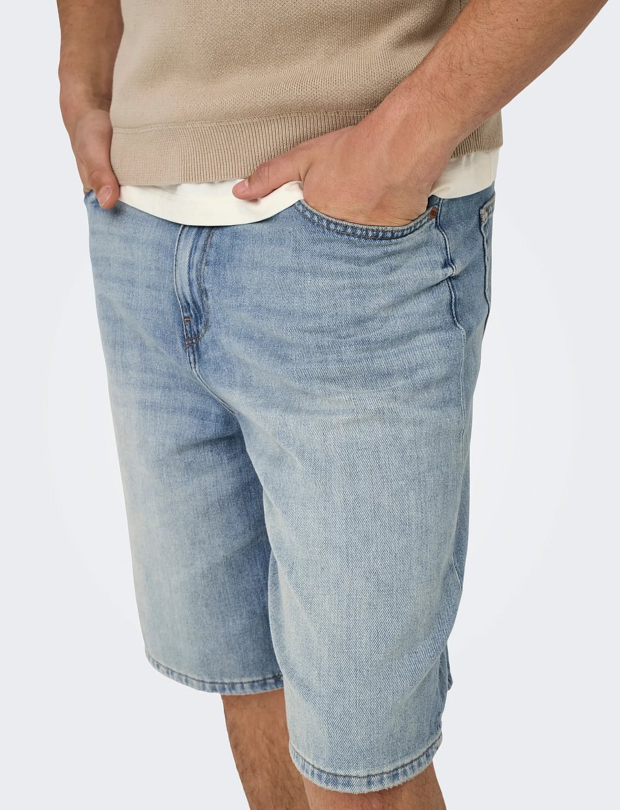 ONLY & SONS - ONSCARL BALL LB 2958 TAI DNM SHORTS NOOS - jorts - light blue denim - 5
