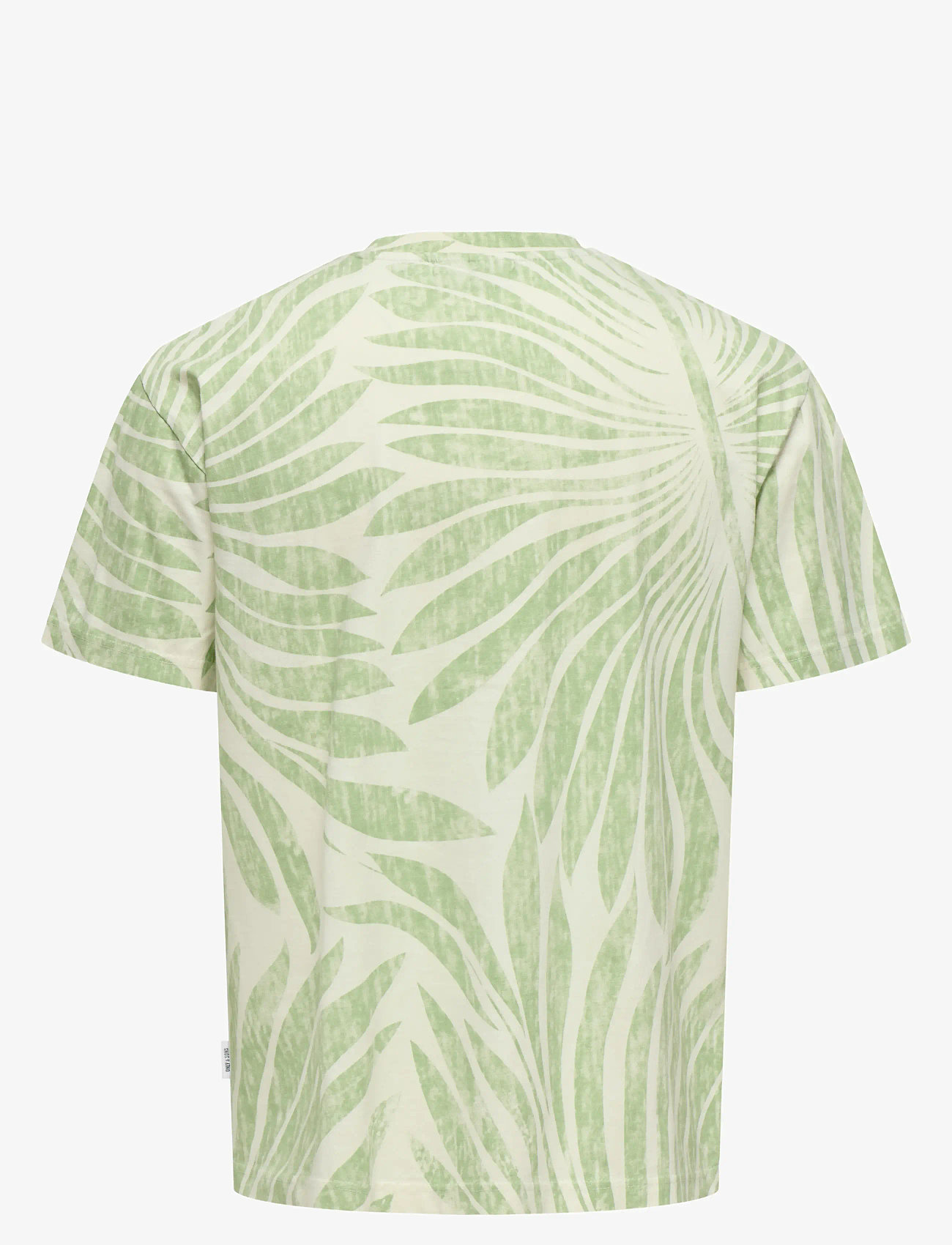 ONLY & SONS - ONSZEKE LIFE REG WASHED SS AOP TEE - kurzärmelig - egret - 2