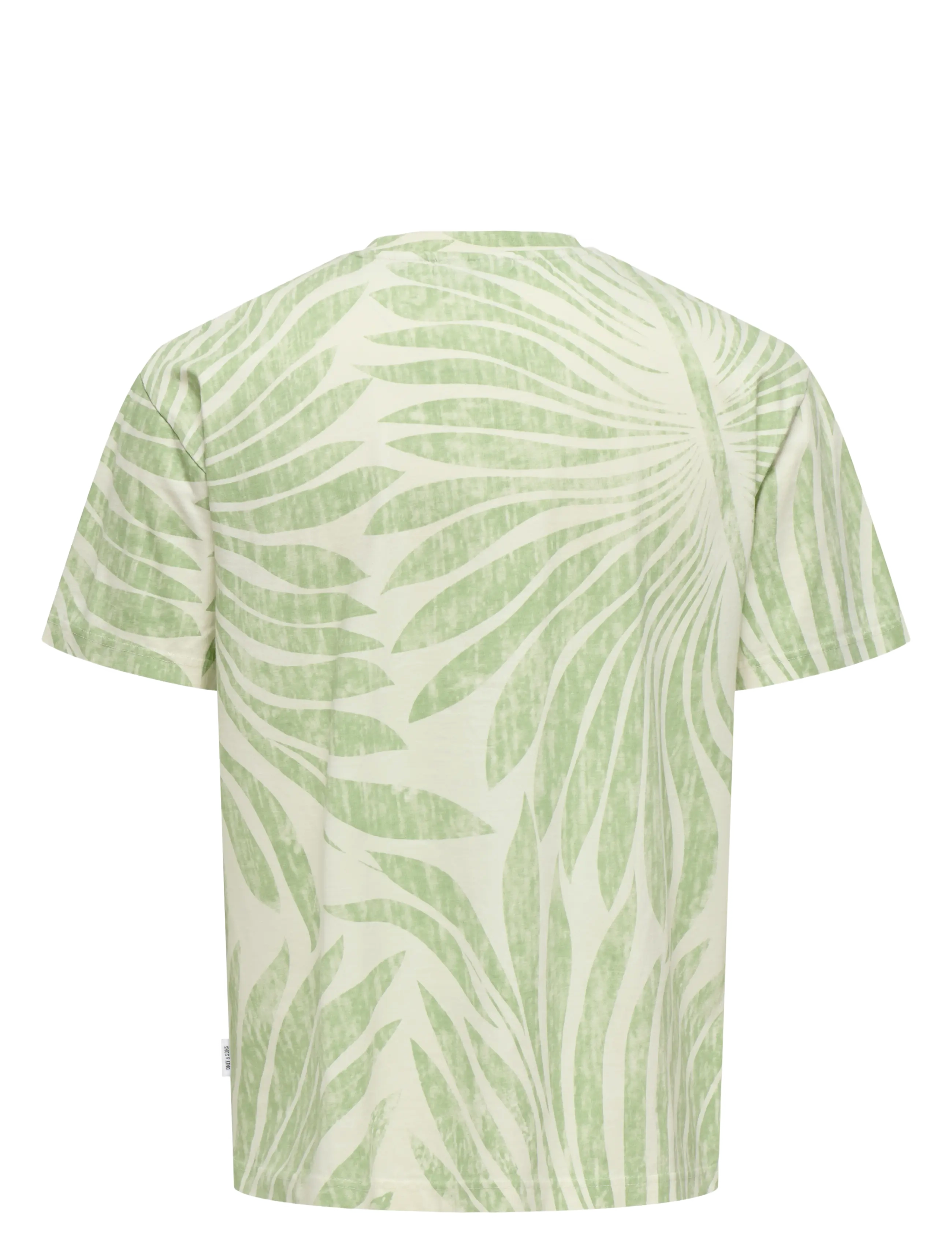 ONLY & SONS - ONSZEKE LIFE REG WASHED SS AOP TEE - egret - 2