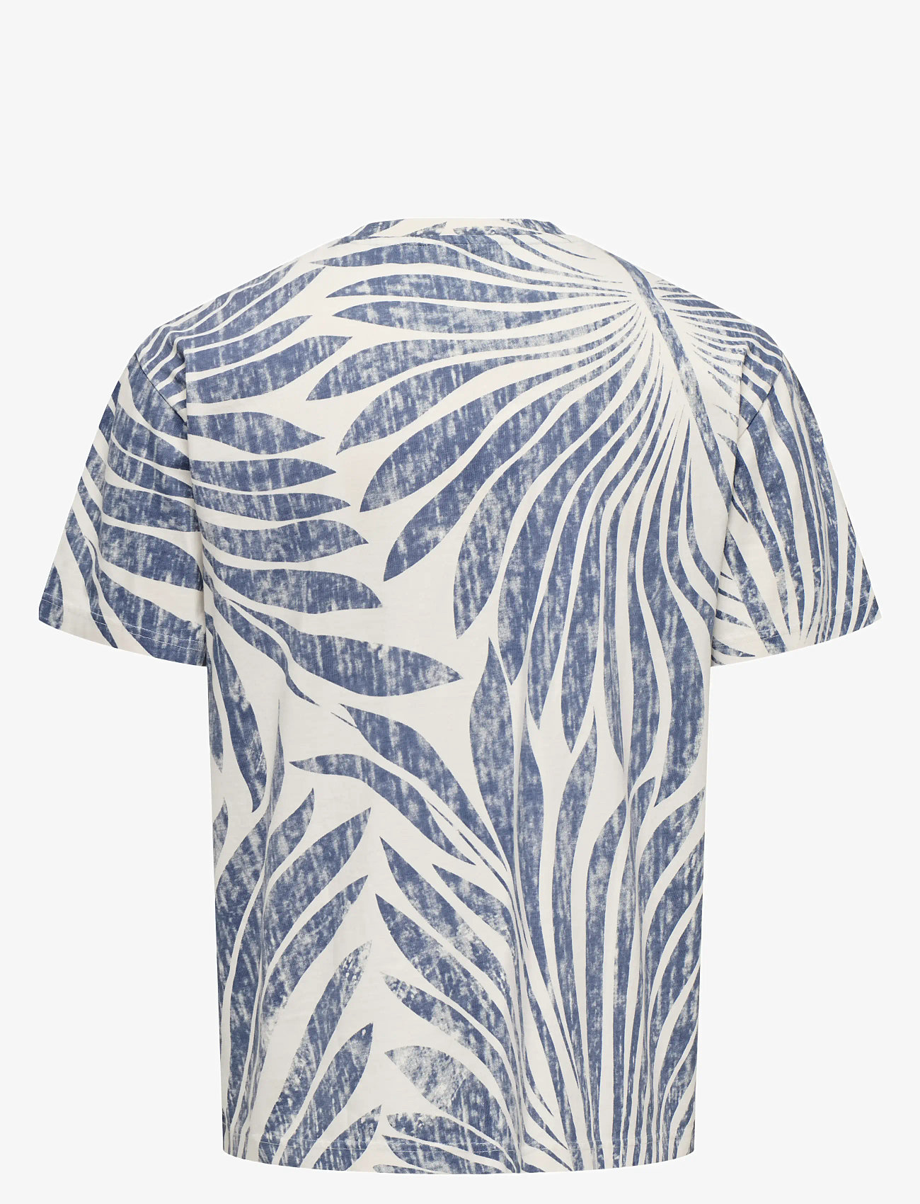 ONLY & SONS - ONSZEKE LIFE REG WASHED SS AOP TEE - egret - 2