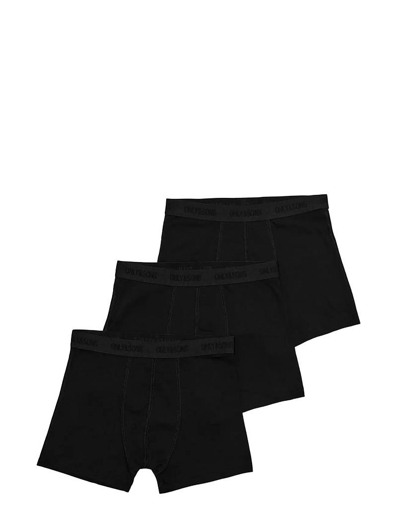 ONLY & SONS - OSJFITZ SOLID BLACK BOXER 3PK. ACC NOOS - unterhosen - black - 0