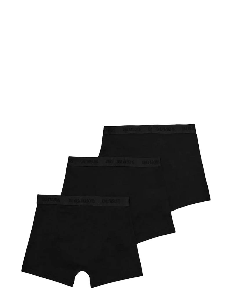 ONLY & SONS - OSJFITZ SOLID BLACK BOXER 3PK. ACC NOOS - unterhosen - black - 1
