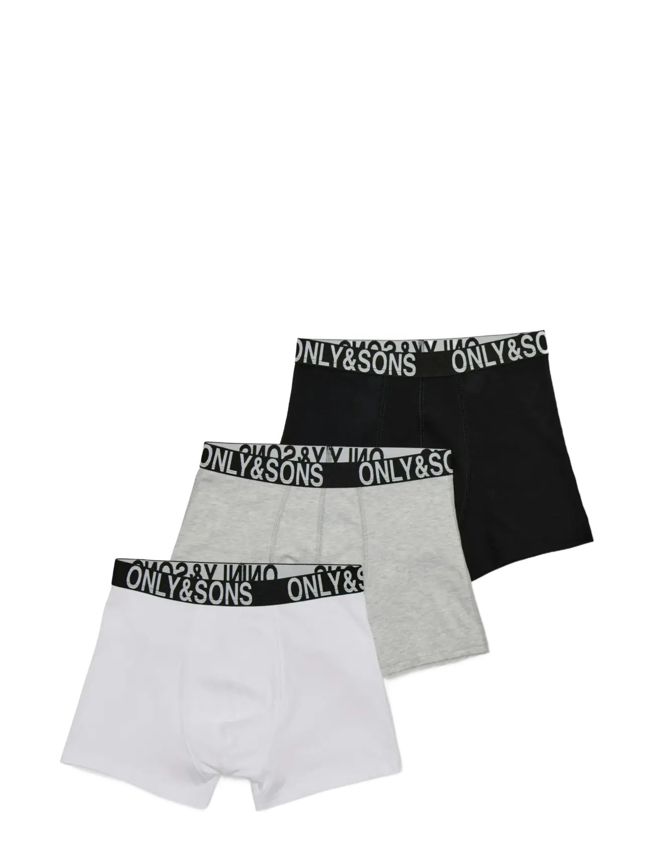 ONLY & SONS OSJFITZ WB BOLD LOGO BOXER 3PK. ACC NOOS - 4 for 3 - BLACK / multi