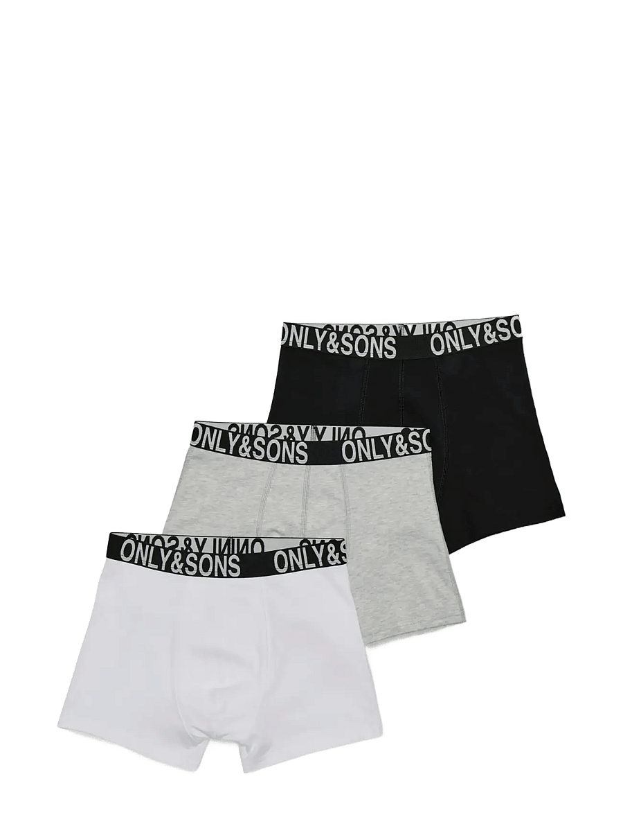 ONLY & SONS - OSJFITZ WB BOLD LOGO BOXER 3PK. ACC NOOS - nærbuxur - black - 0