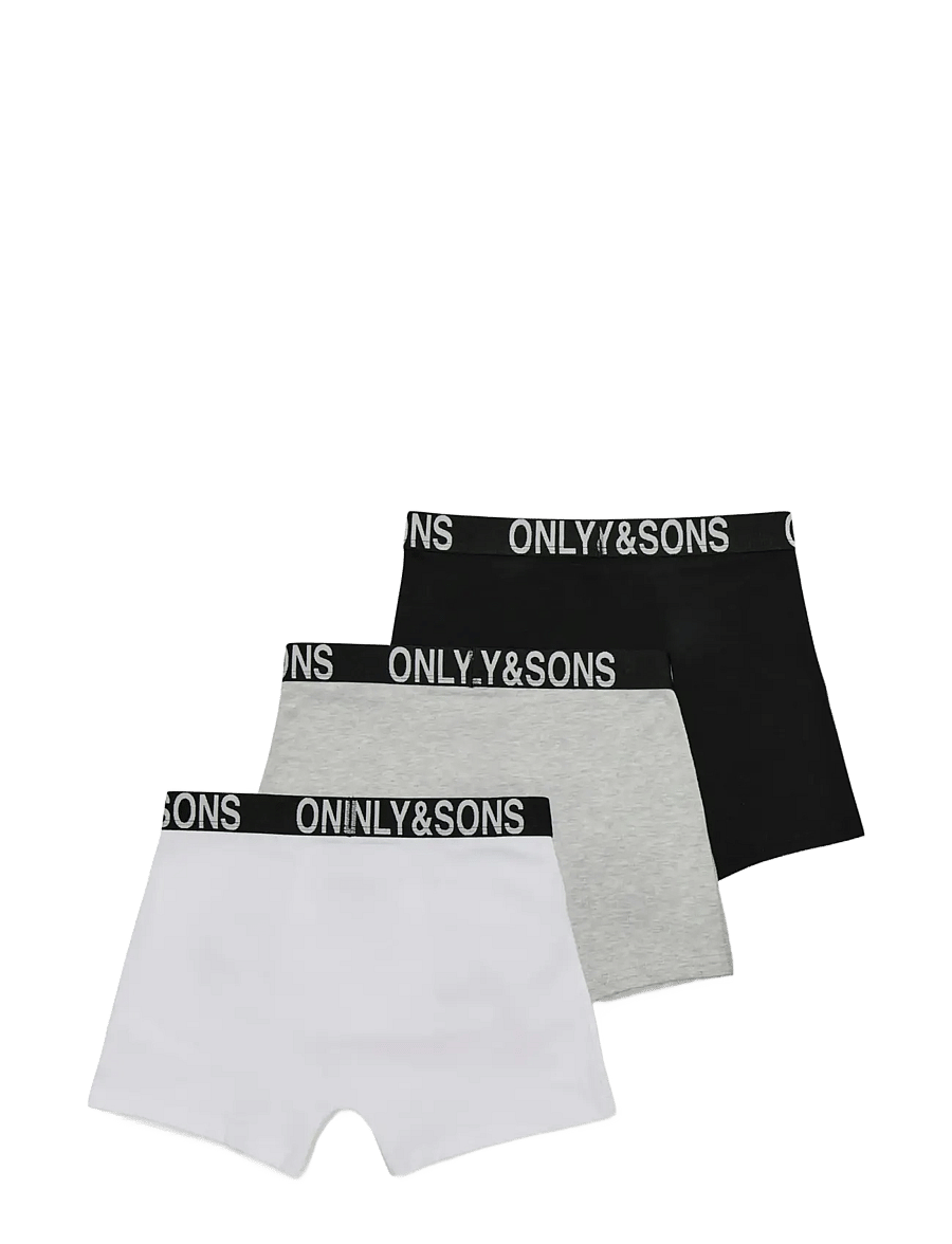 ONLY & SONS - OSJFITZ WB BOLD LOGO BOXER 3PK. ACC NOOS - nærbuxur - black - 1