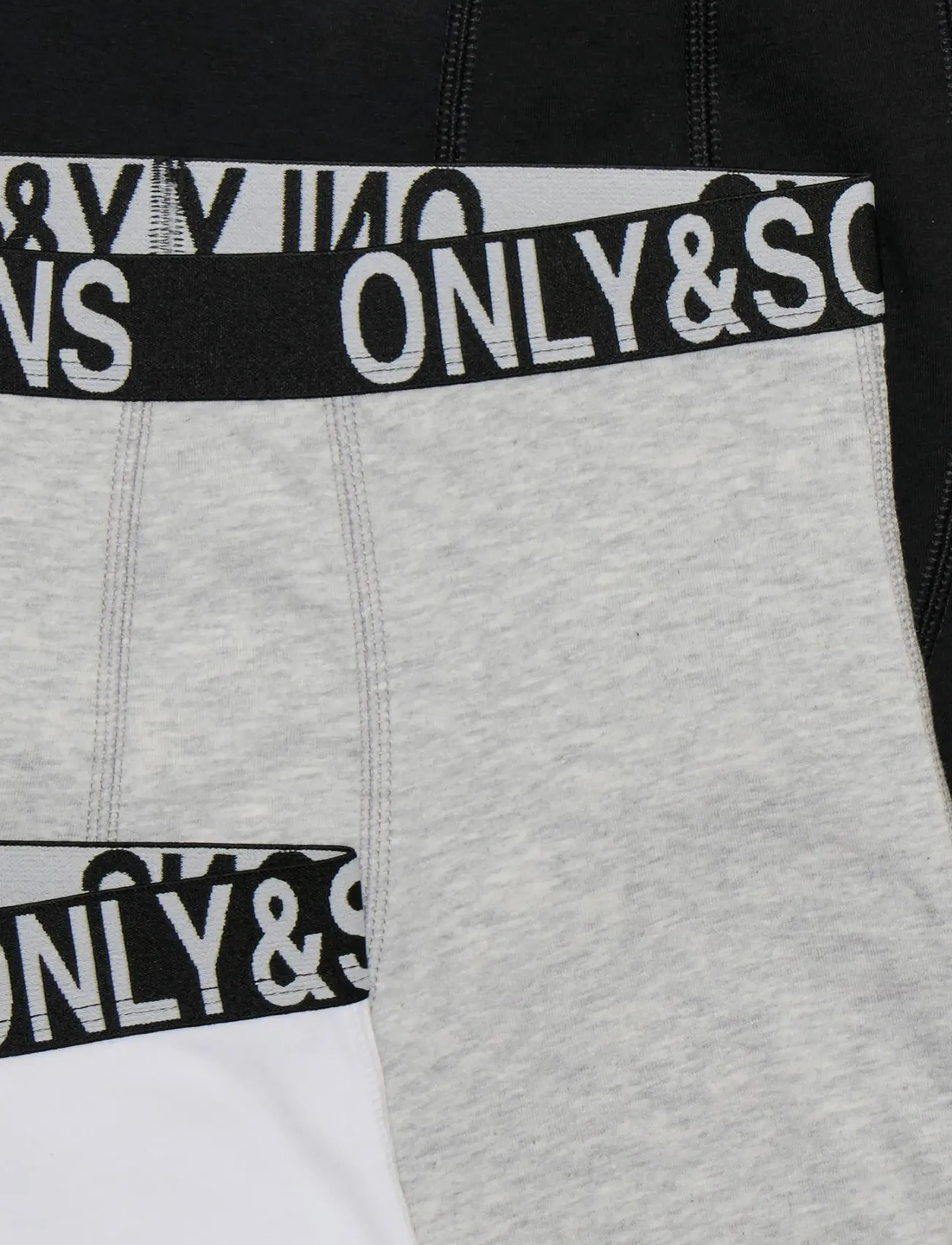 ONLY & SONS - OSJFITZ WB BOLD LOGO BOXER 3PK. ACC NOOS - nærbuxur - black - 2