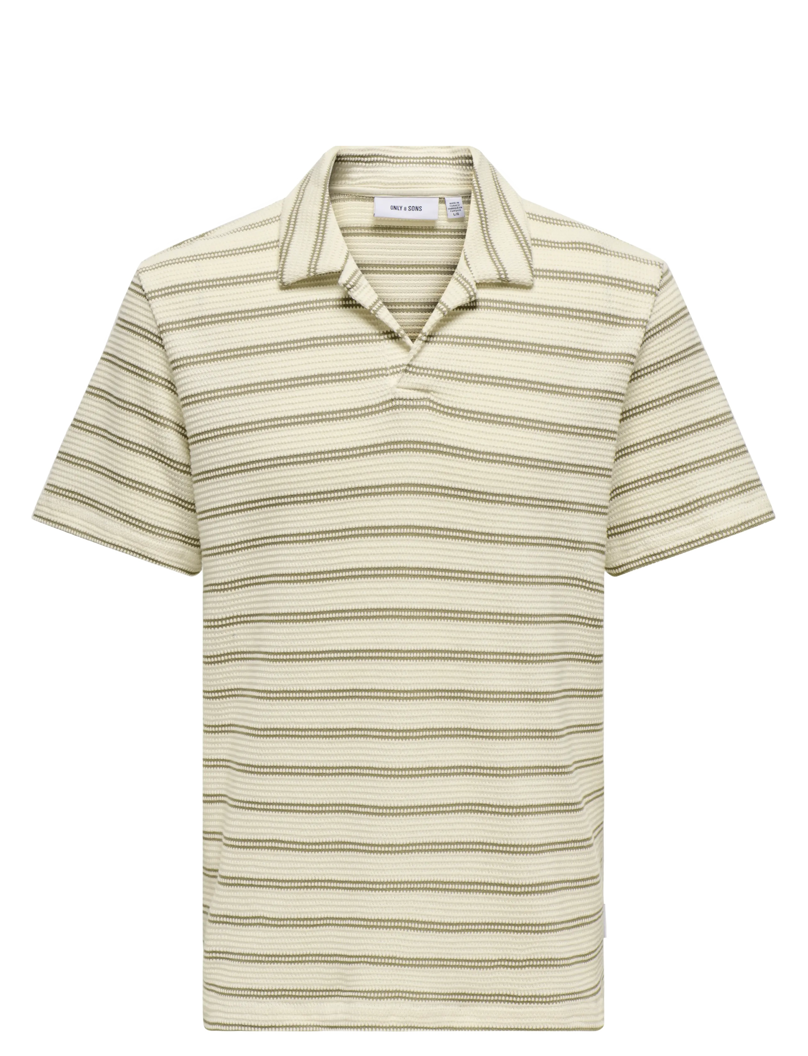ONLY & SONS - ONSIAN REG STRIPE STRUCT SS RESORT POLO - polo krekli ar īsām piedurknēm - chinchilla - 1