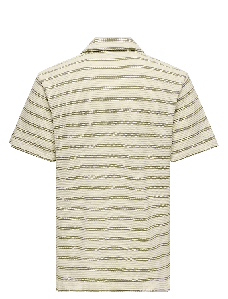 ONLY & SONS - ONSIAN REG STRIPE STRUCT SS RESORT POLO - kurzärmelig - chinchilla - 2