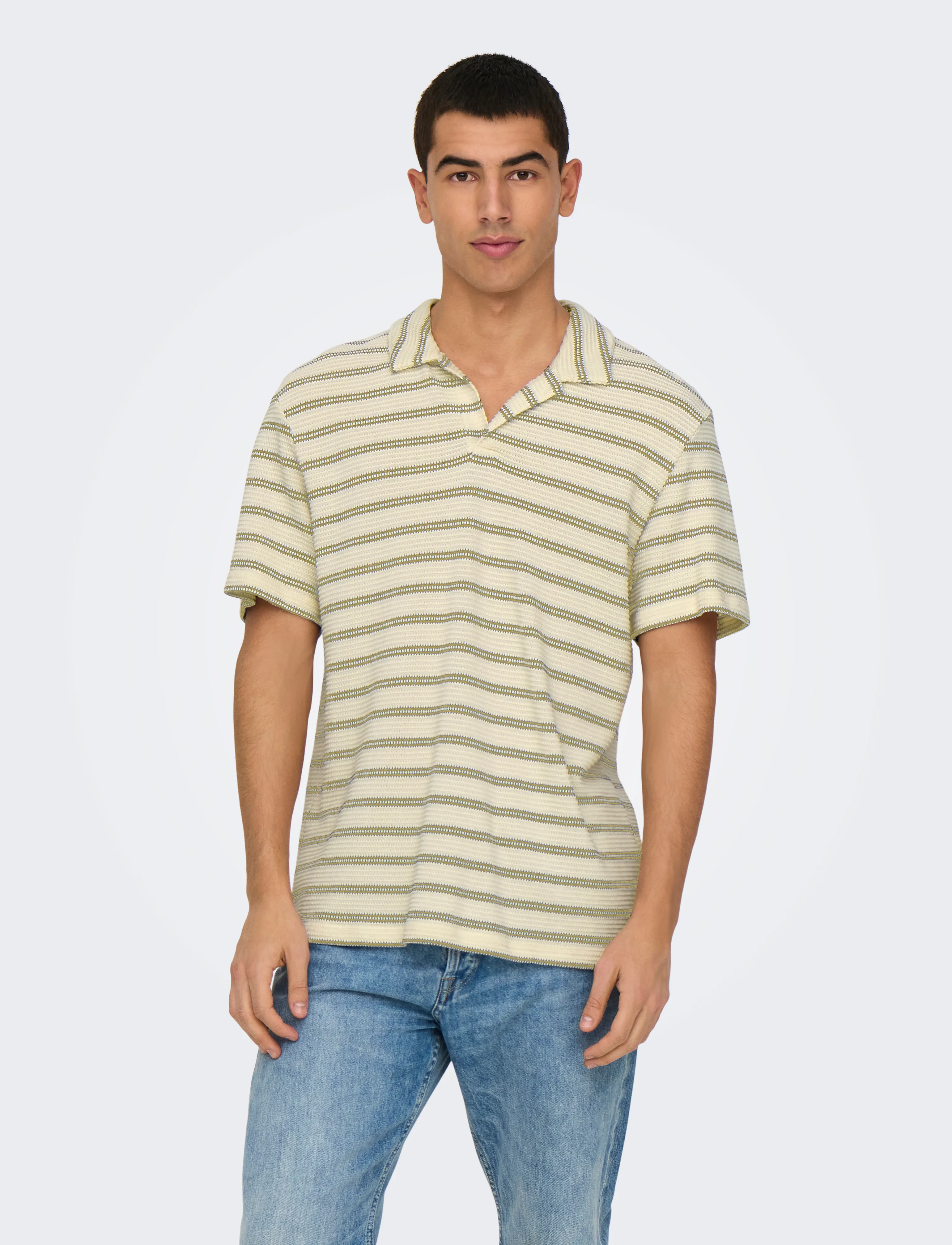 Onsian Reg Stripe Struct Ss Resort Polo