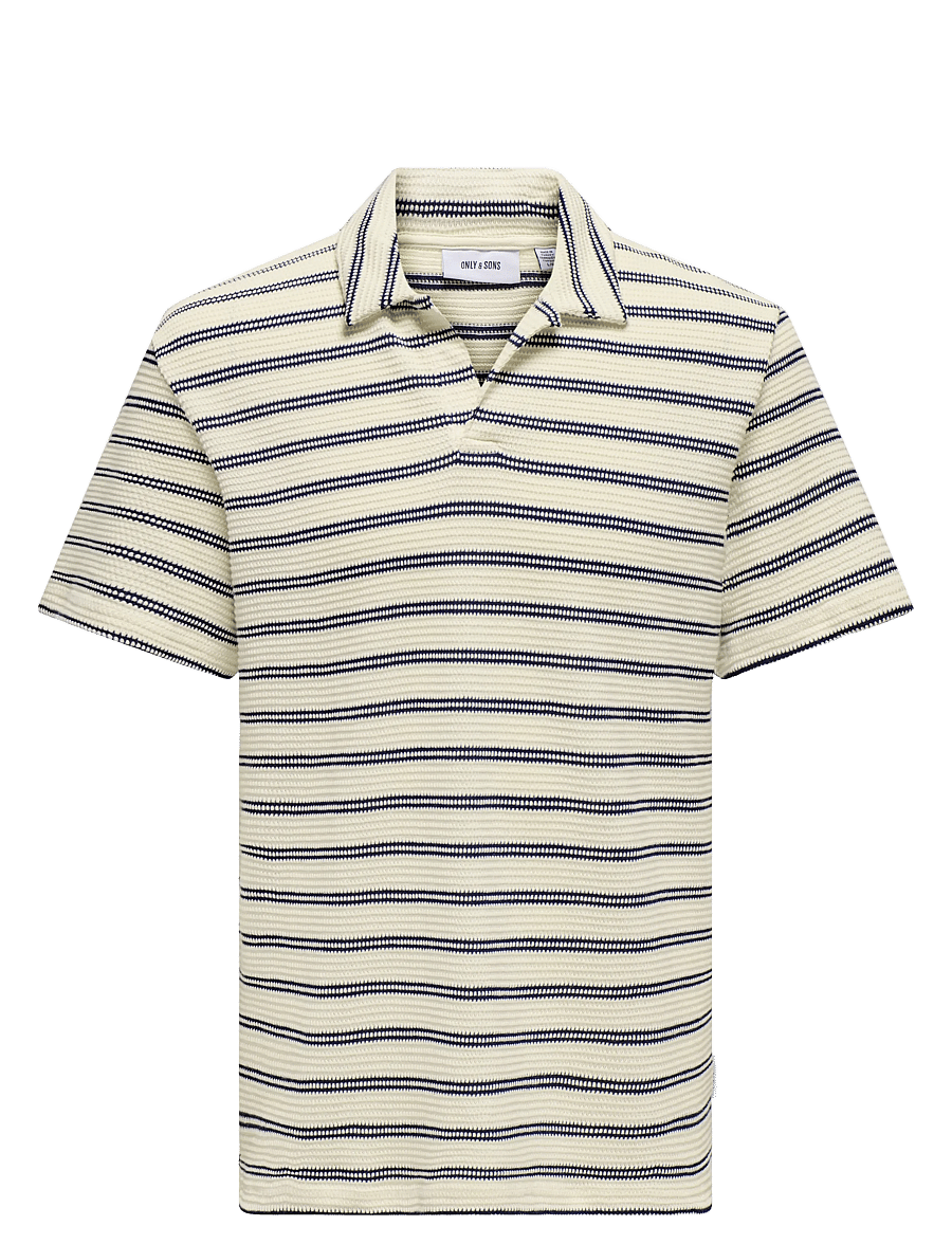 ONLY & SONS - ONSIAN REG STRIPE STRUCT SS RESORT POLO - kortærmede poloer - naval academy - 1