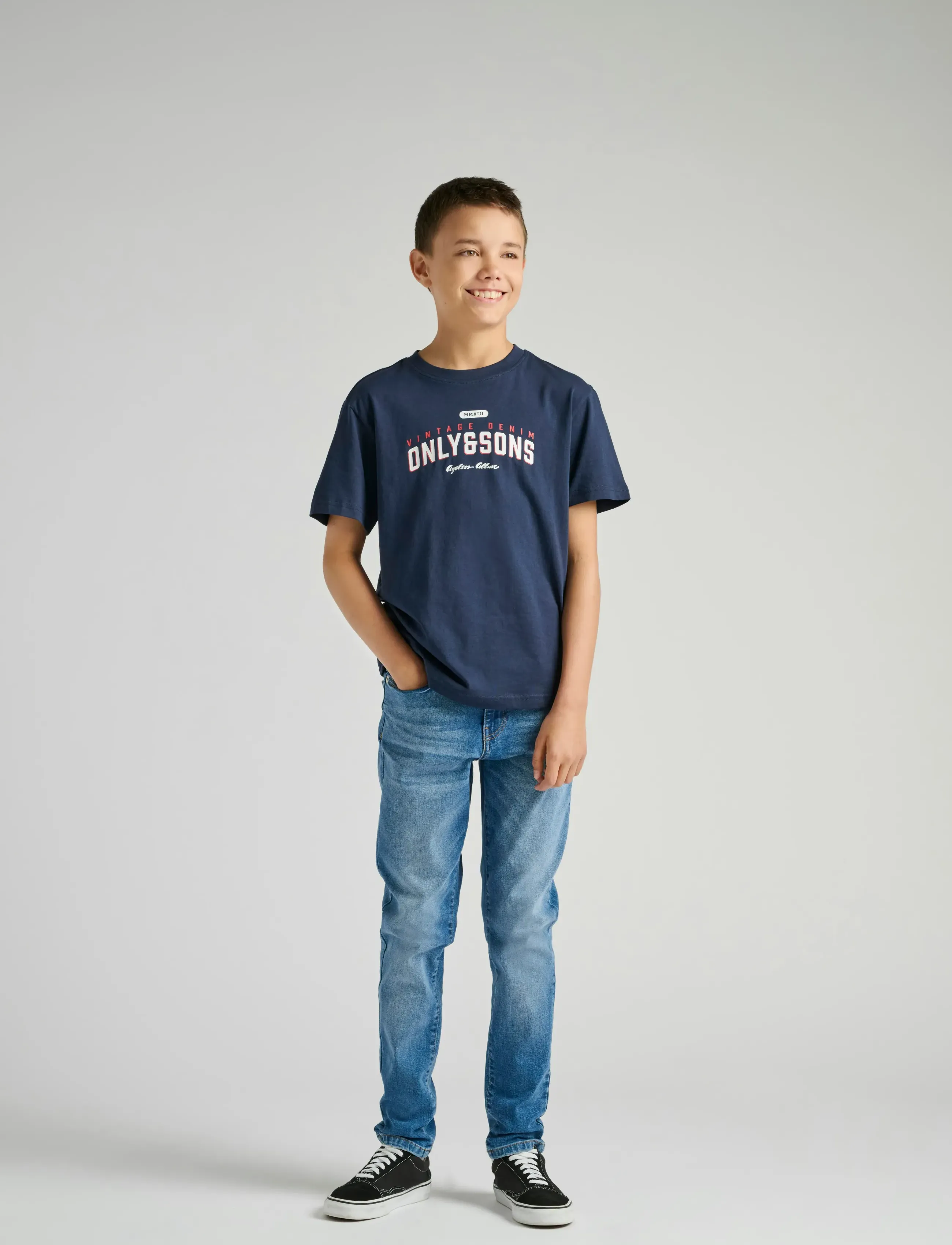 ONLY & SONS - OSJLENNY LIFE REG VINTAGE TEE JRS NOOS - kortermede t-skjorter - navy blazer - 4