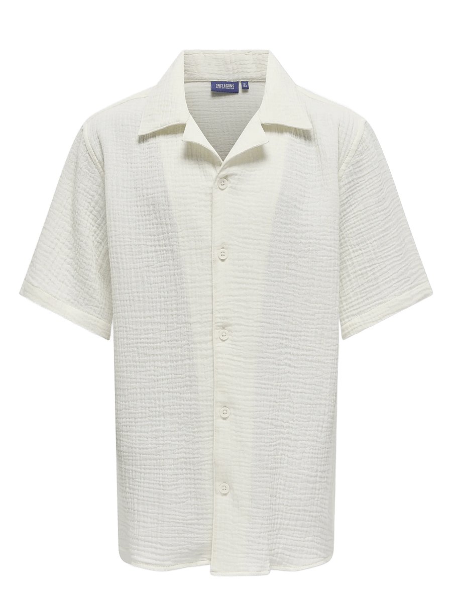 ONLY & SONS - OSJKYLE 0158 SS SHIRT WVN - kurzärmlige hemden - egret - 1