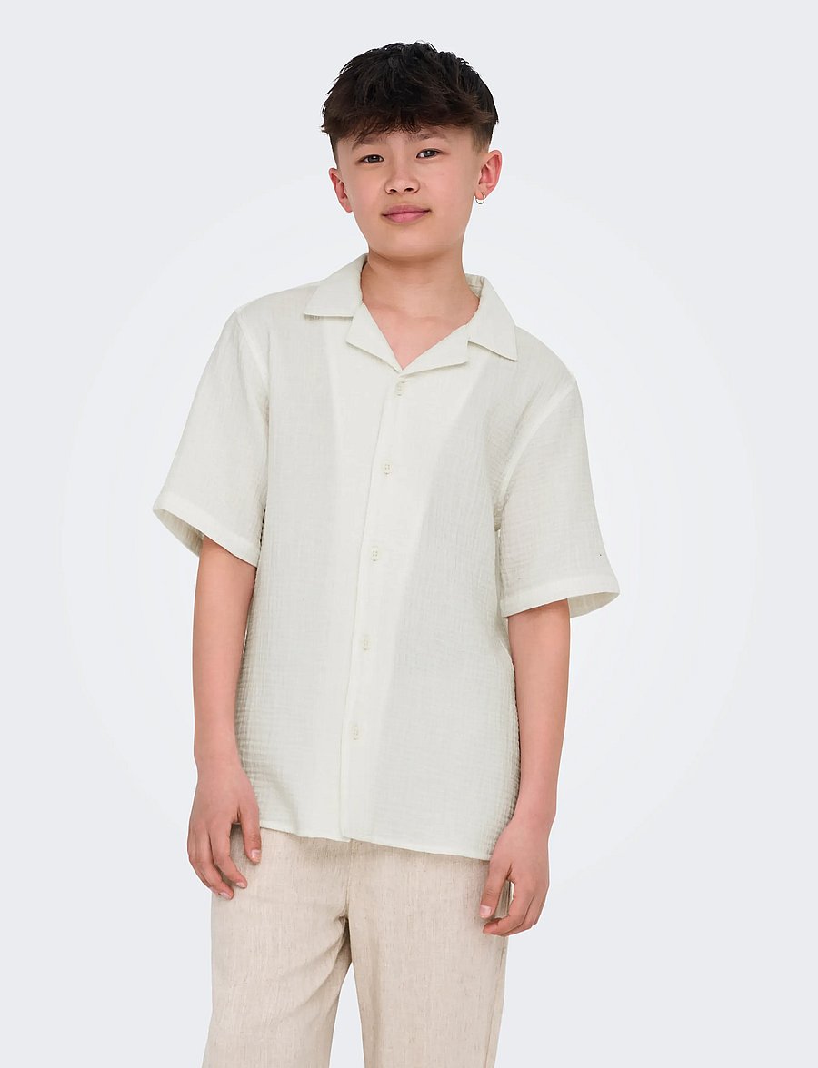 ONLY & SONS - OSJKYLE 0158 SS SHIRT WVN - kurzärmlige hemden - egret - 0