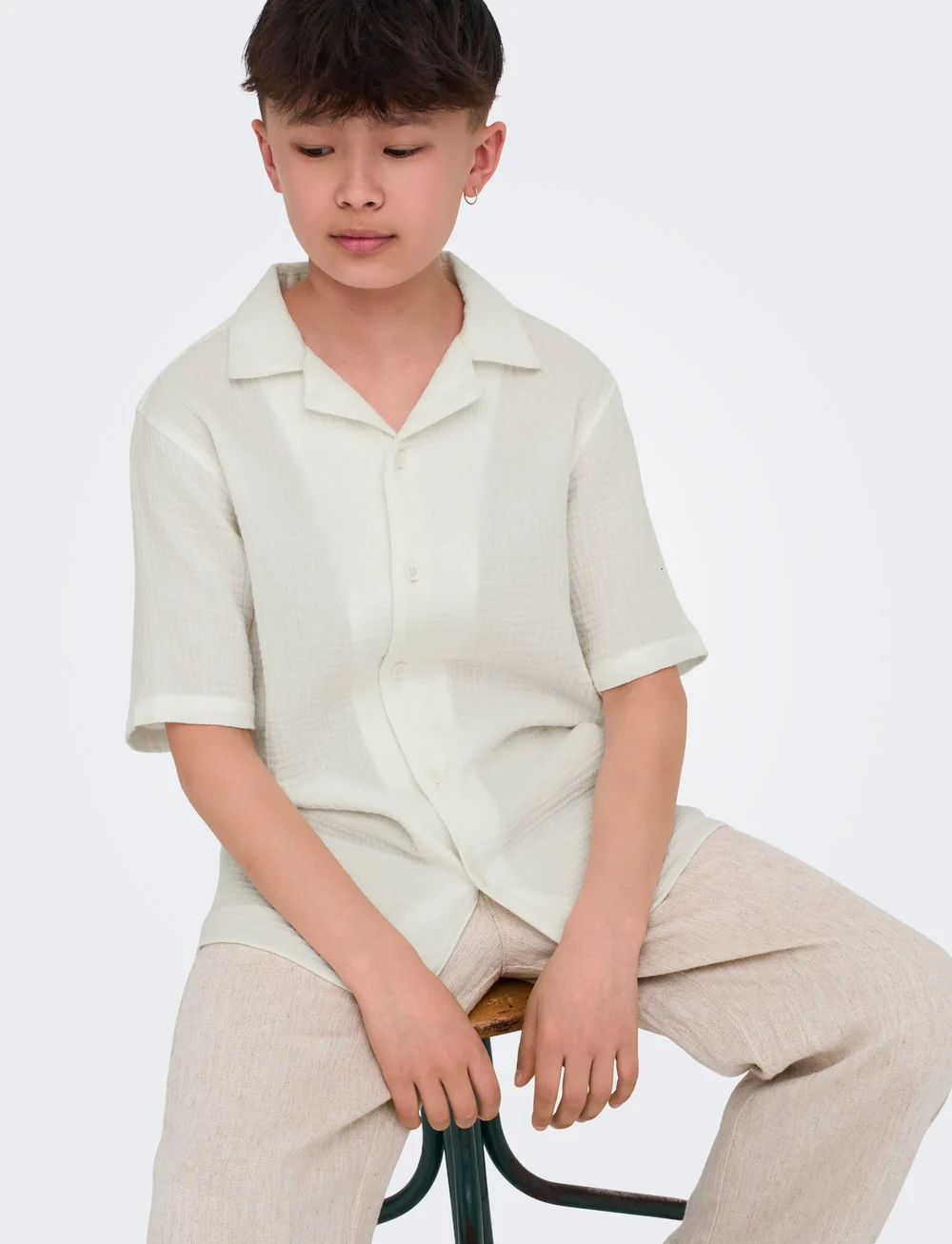ONLY & SONS - OSJKYLE 0158 SS SHIRT WVN - kurzärmlige hemden - egret - 5